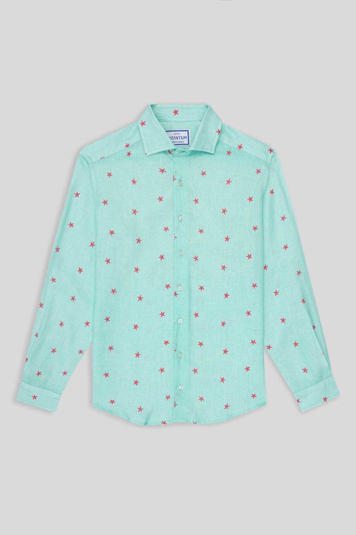 Men's linen shirt green estelle - imagen 1