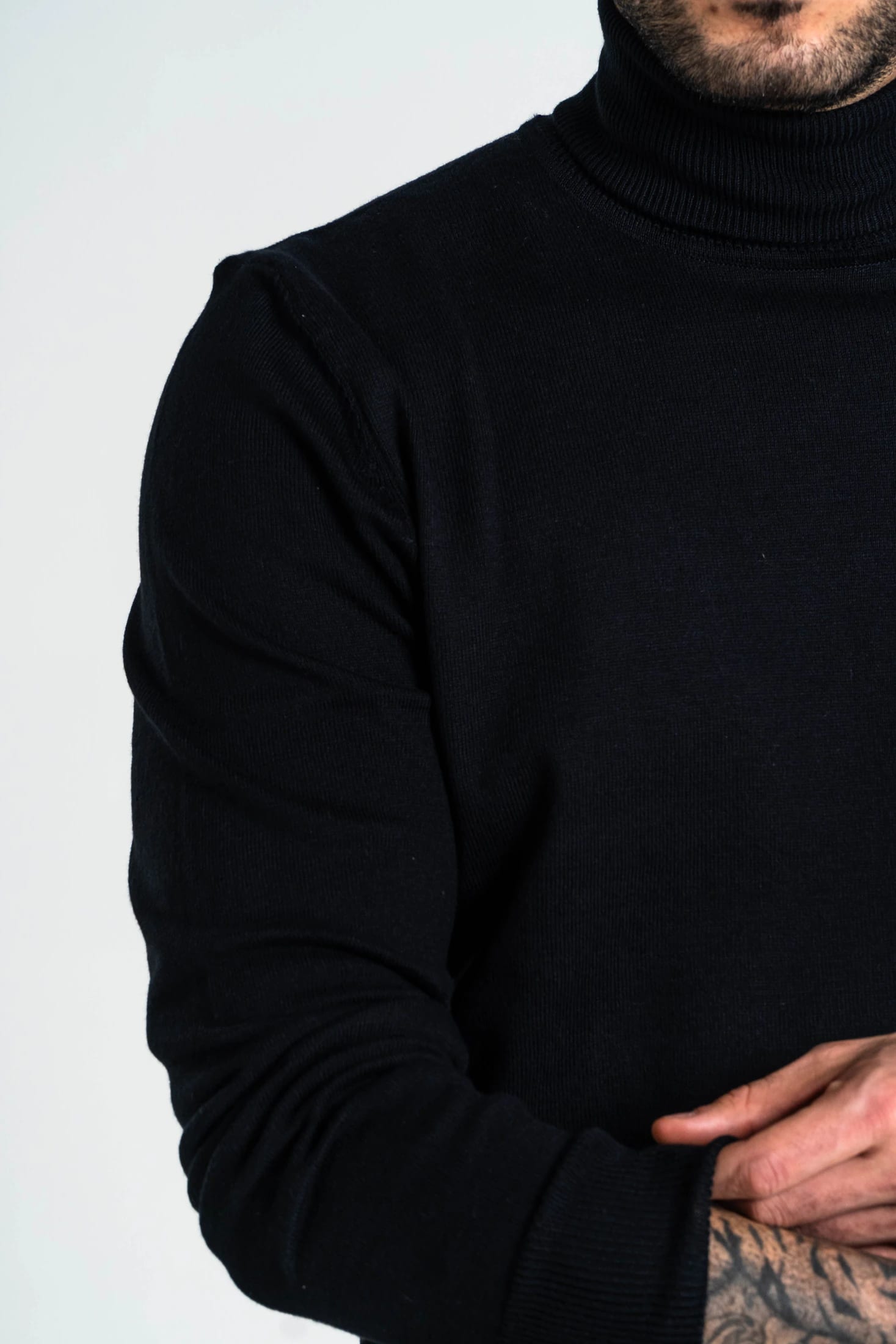 Jersey Cuello Alto Algodón Negro - imagen 3