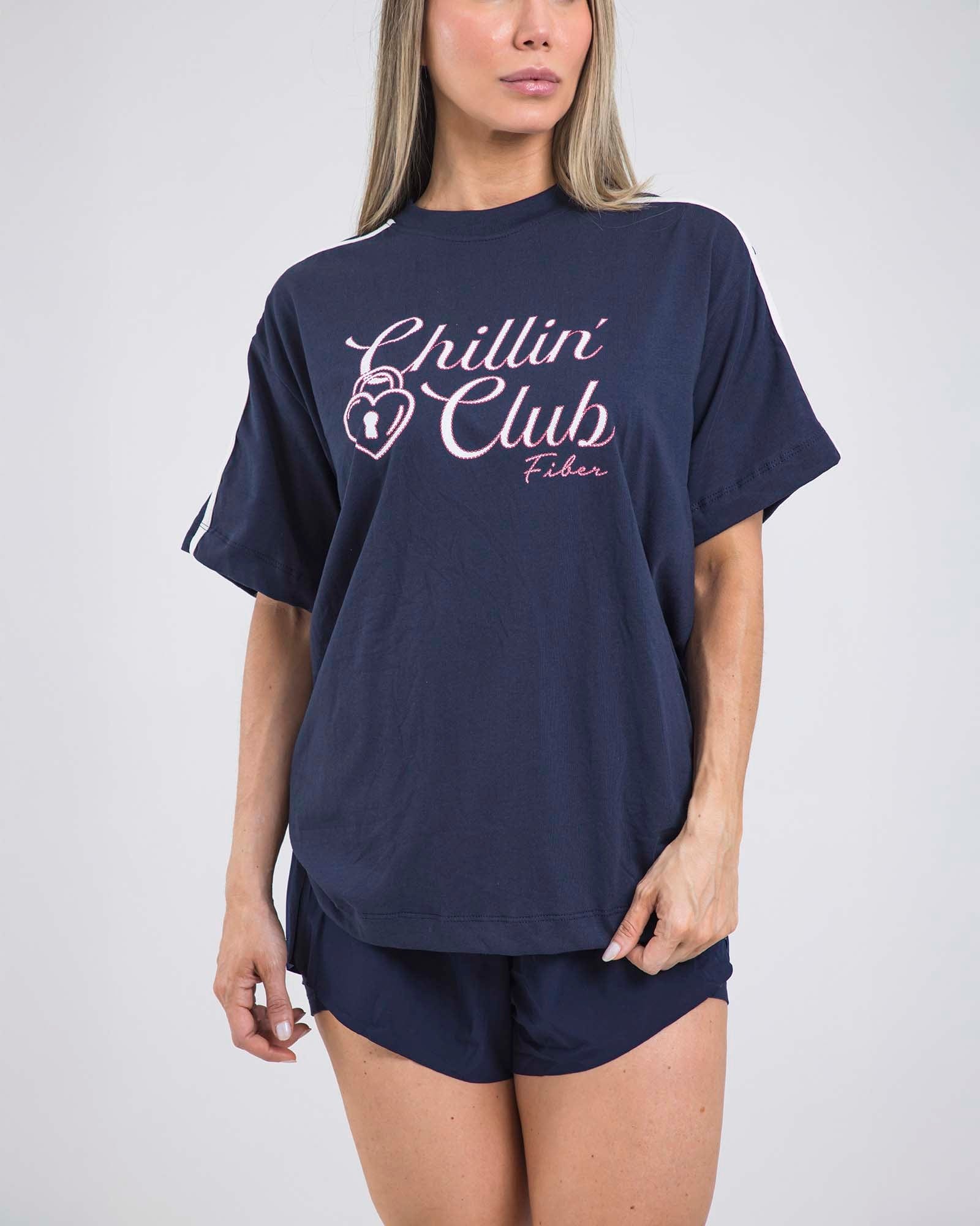 Camiseta oversize chillin azul navy lumen FIBER - imagen 2
