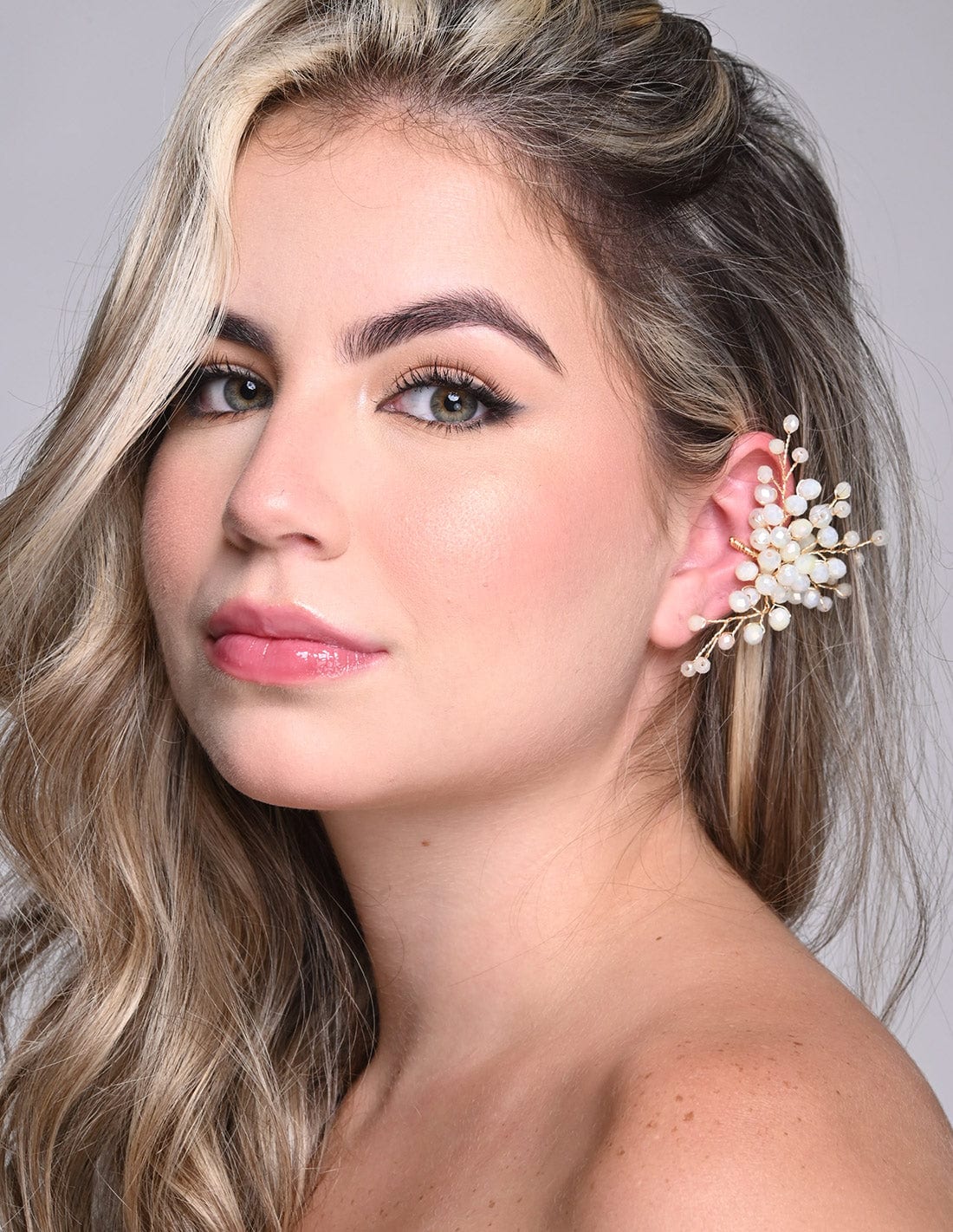 Ear Cuff Glimmer Murano Marfil - imagen 2