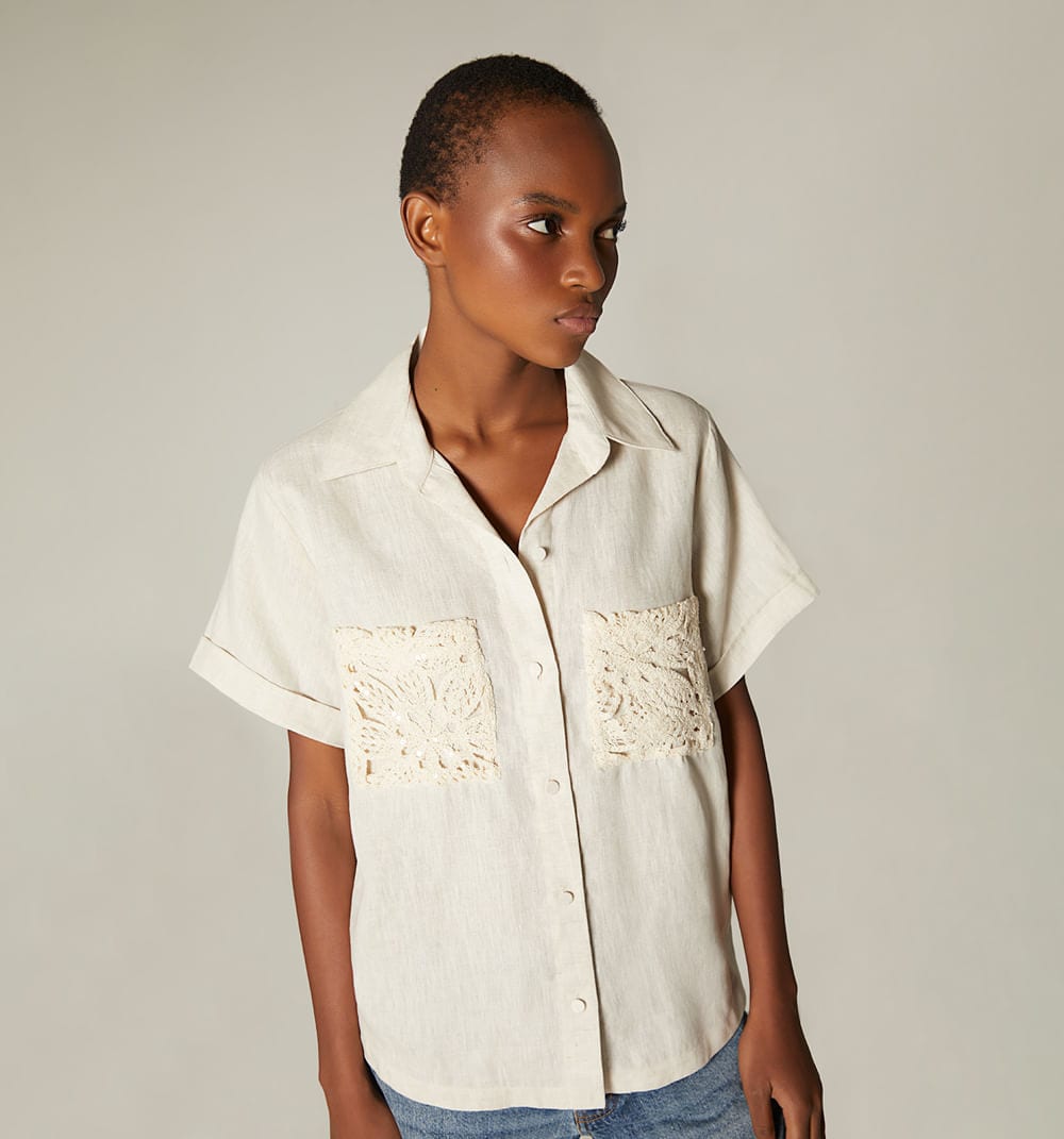 Blusa manga corta espalda abierta - imagen 2