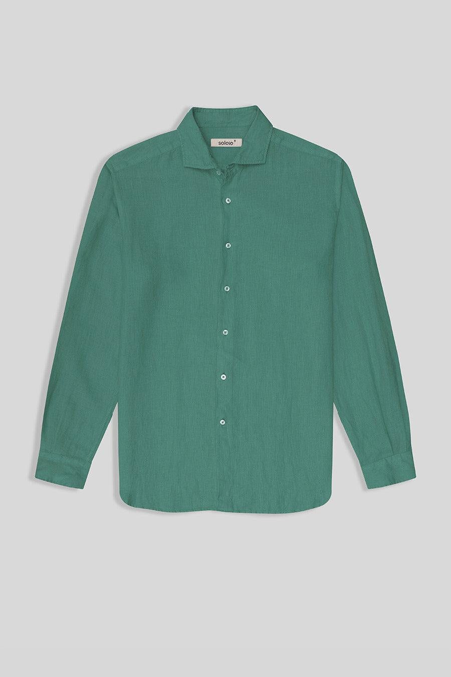 men’s linen shirt green persa basic - imagen 1