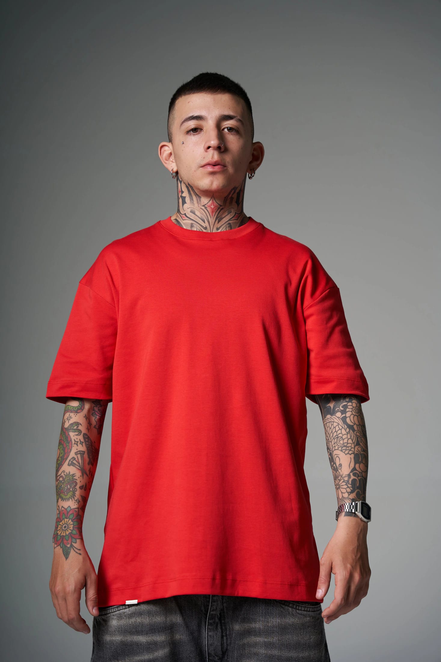 Camiseta 100% Algodón Peruano Rojo   Oversize 250 Gramos - imagen 1