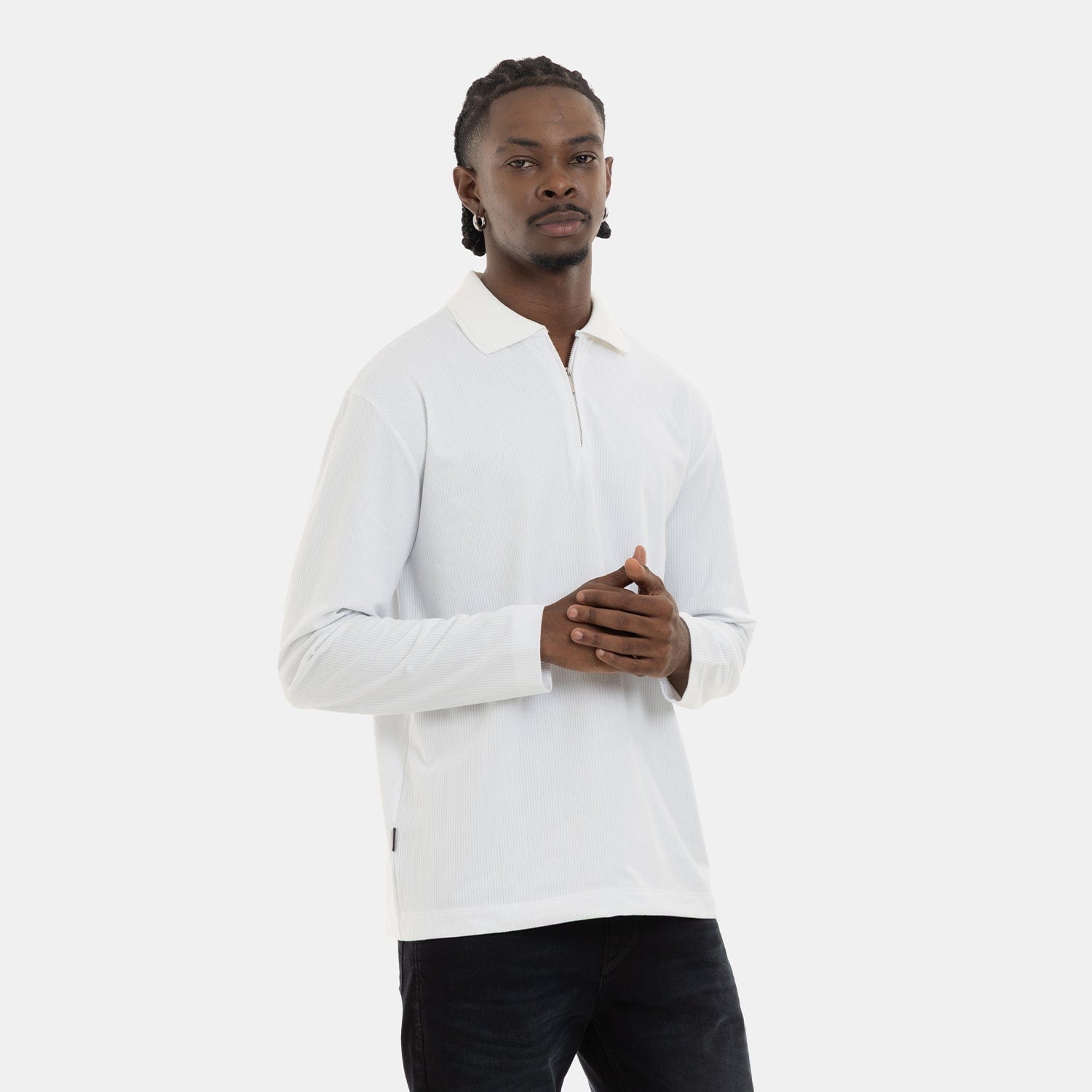 Zip Polo Sweatshirt White - imagen 5