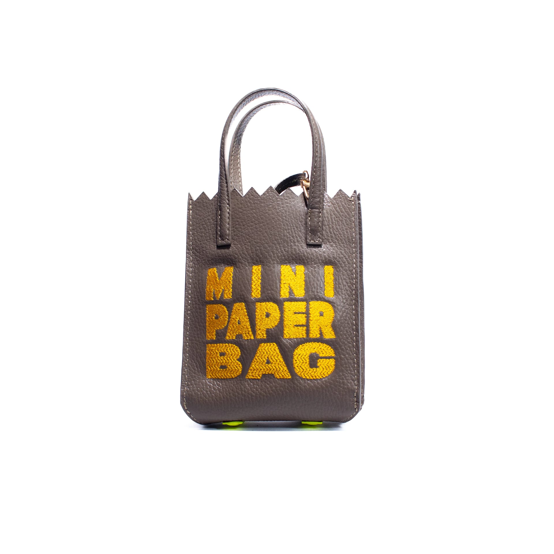 Mini Paper Bag - Taupe x Yellow - imagen 2
