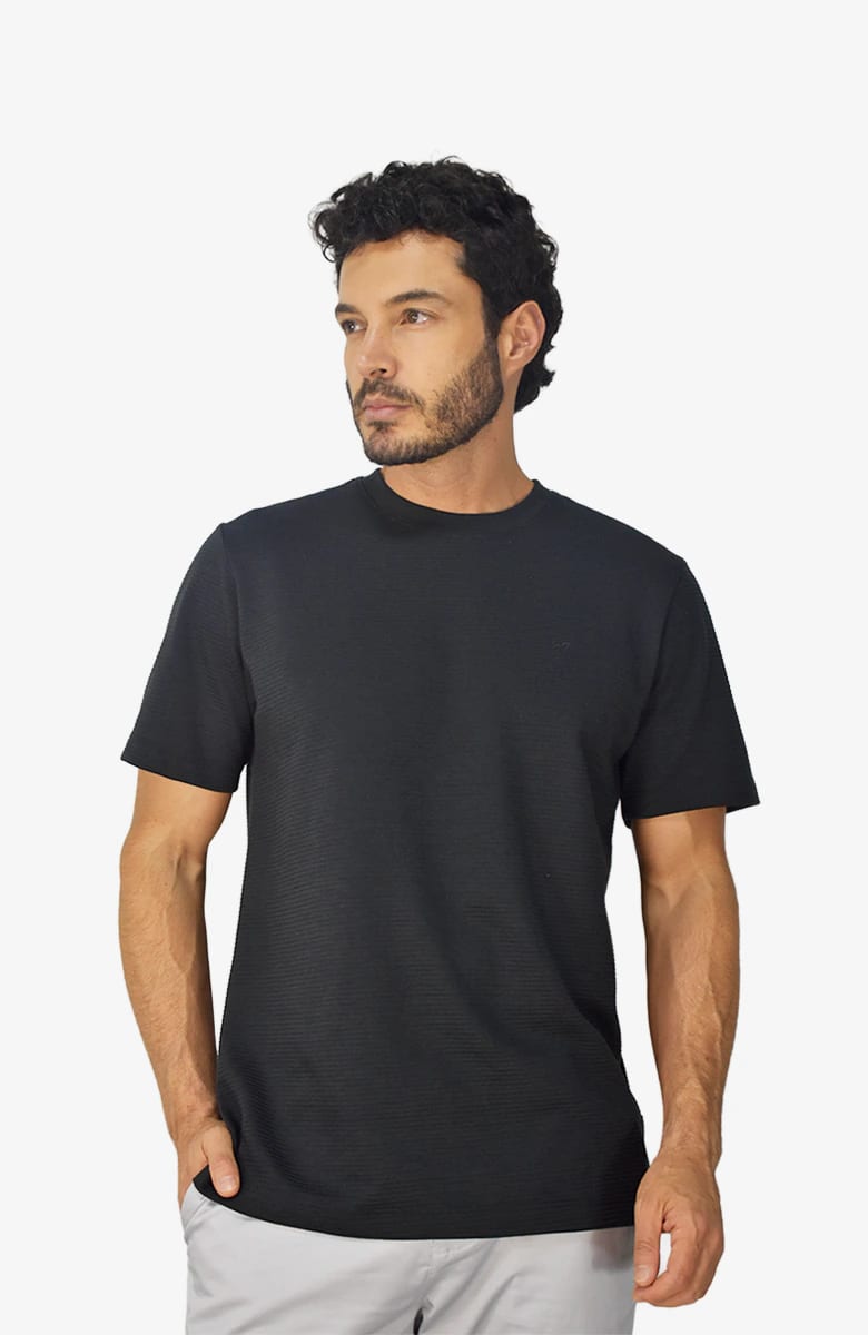 Camiseta texturizada Negra para Hombre - imagen 2