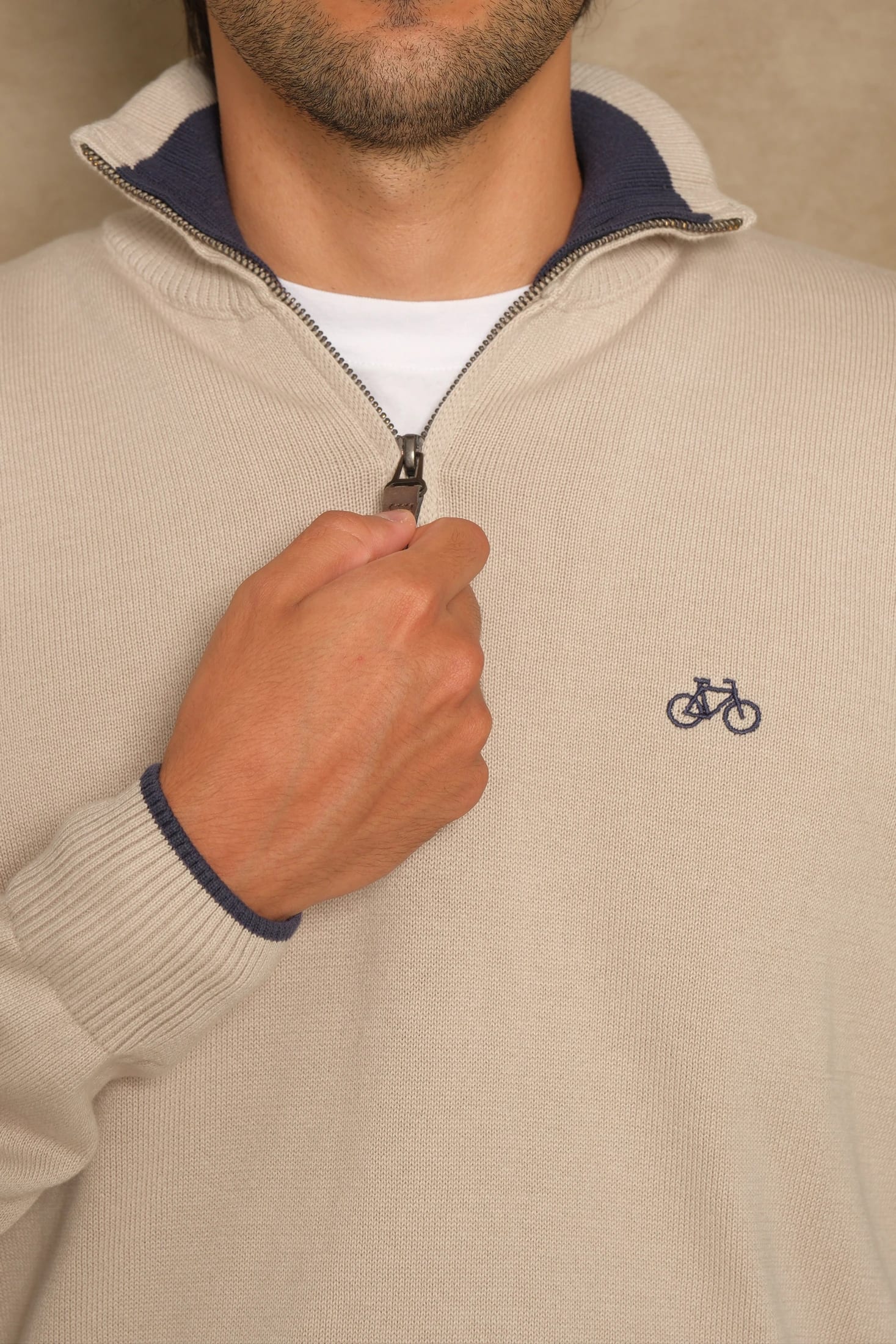 SACO HALF ZIP BONE - imagen 2