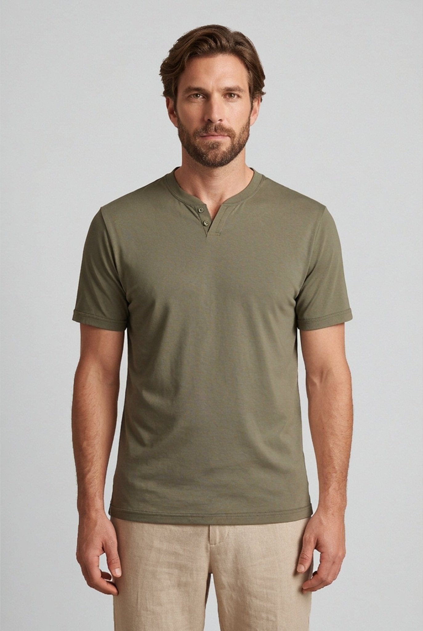 Camiseta cuello v con boton para hombre Jon Sonen 020425001 - imagen 2