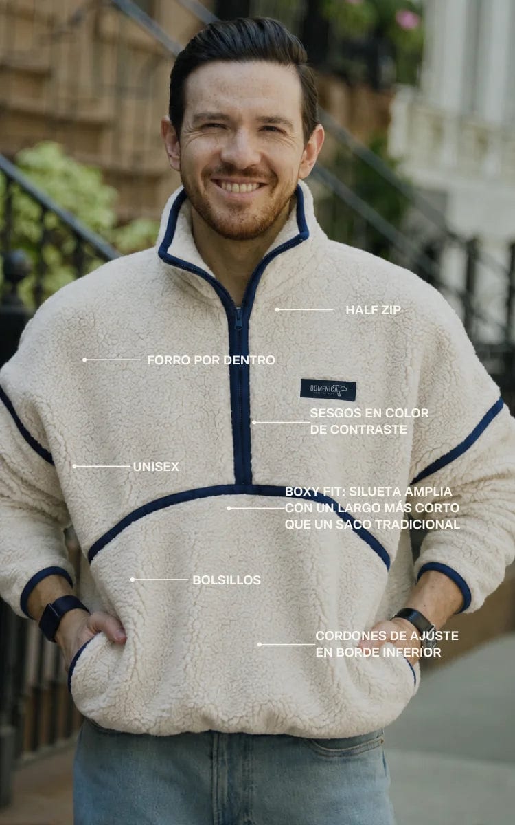 SACO OVEJERO BOXY CREMA - UNISEX - imagen 6