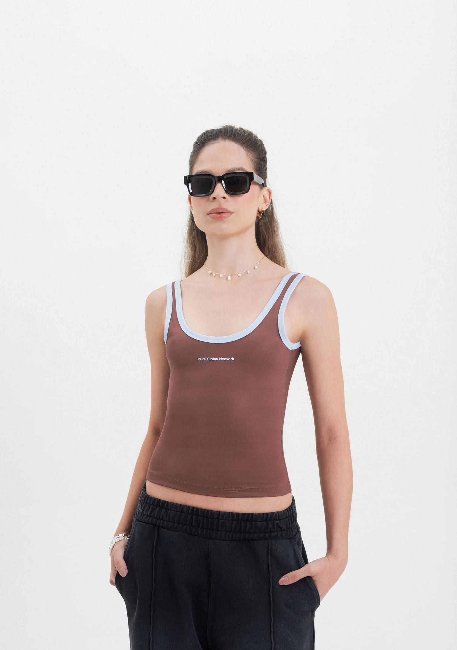 Across The Lines Brown Tank Top - imagen 2