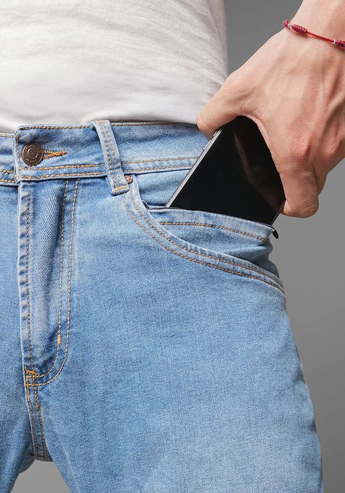 Jean para Hombre 100% Original Thunder Color Azul Claro - imagen 3