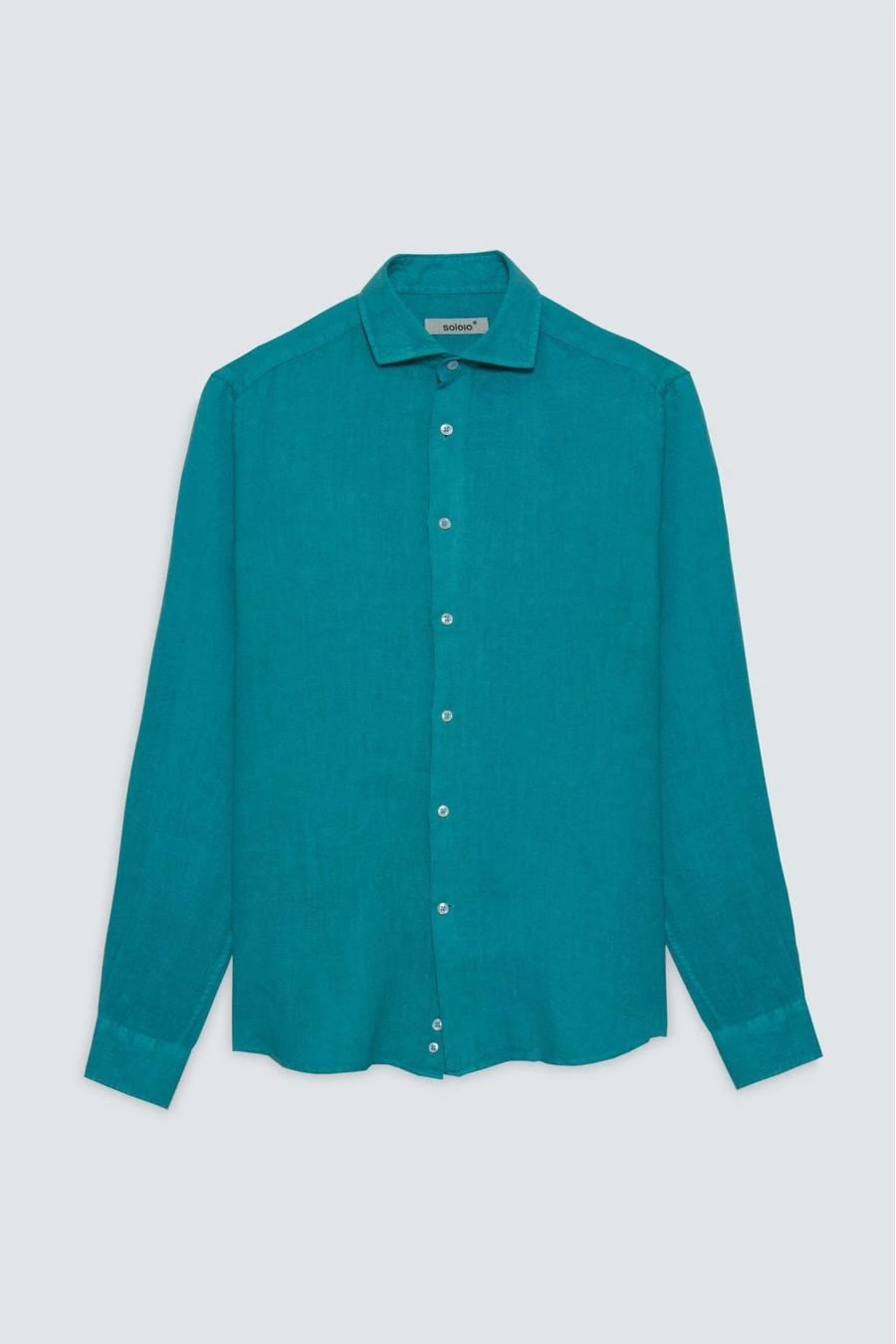 Men's linen shirt dark turquoise - imagen 1