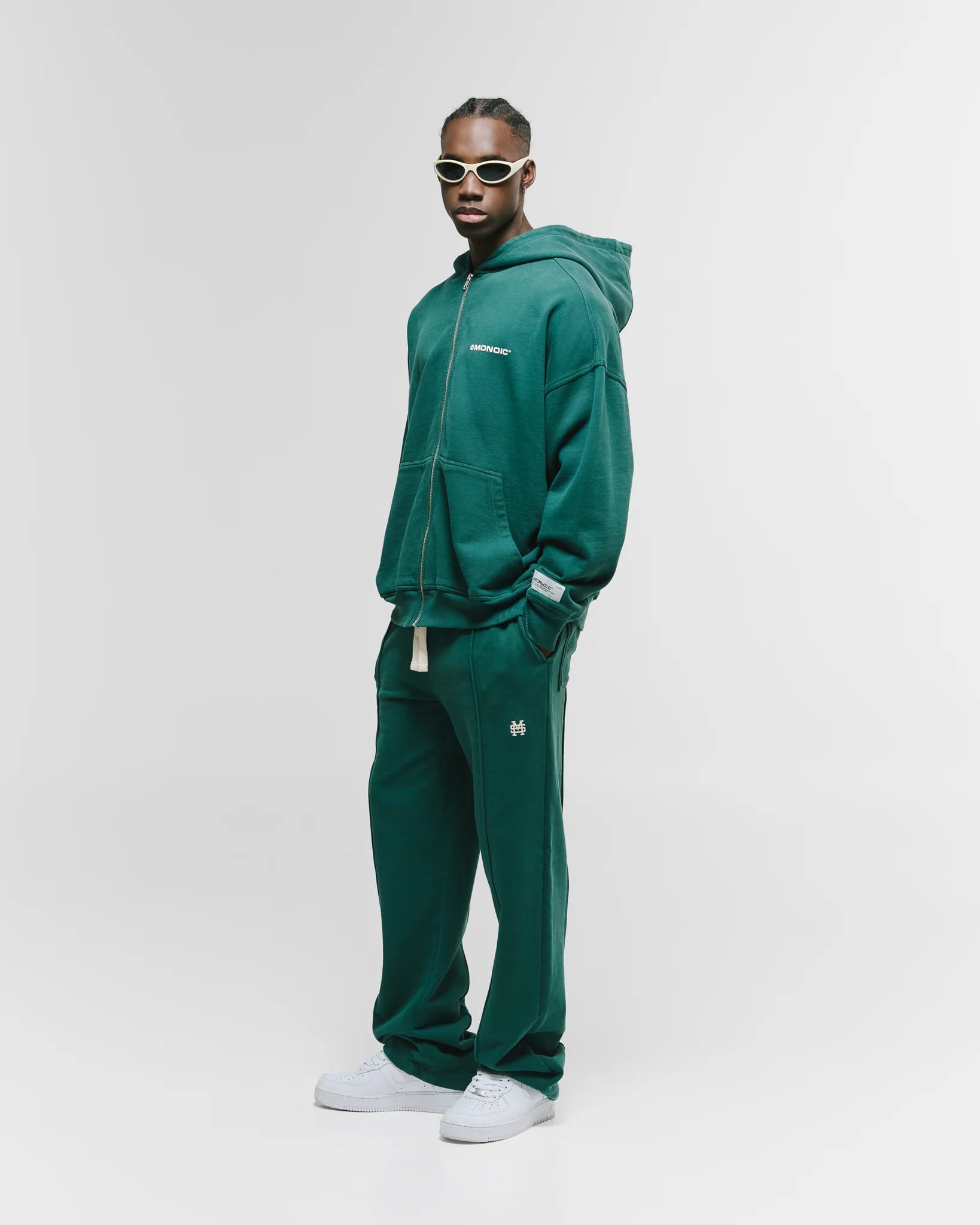 Zip Hoodie Oversized Básico V4 - Forest Green - imagen 8