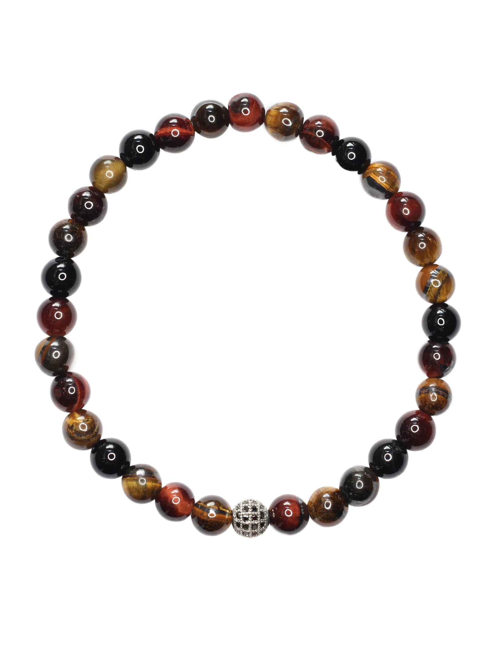 Brazalete Ojo de Tigre & Onyx 6mm - imagen 2