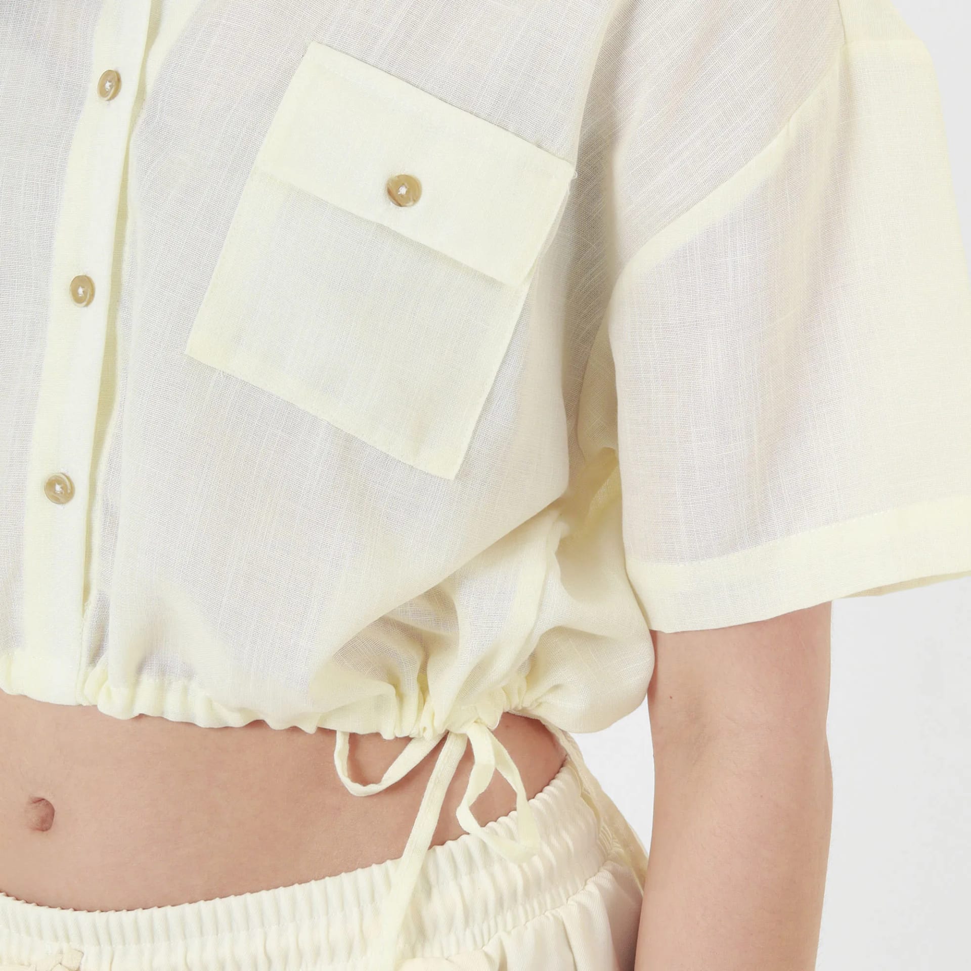 Blusa Cuello Camisero Manga Corta - imagen 9
