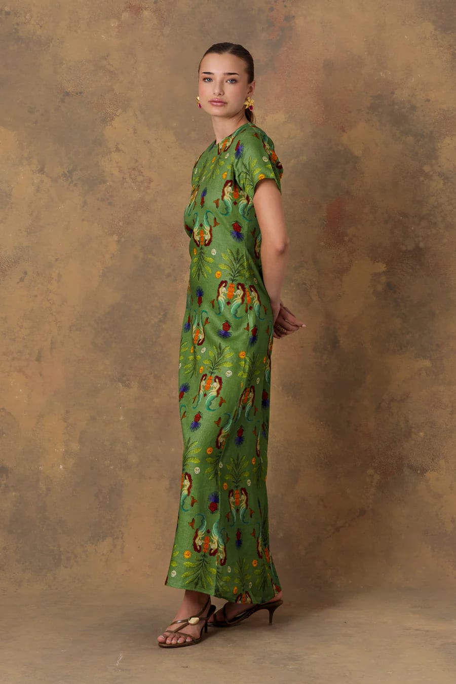 Wome's dress linen marea green - imagen 3