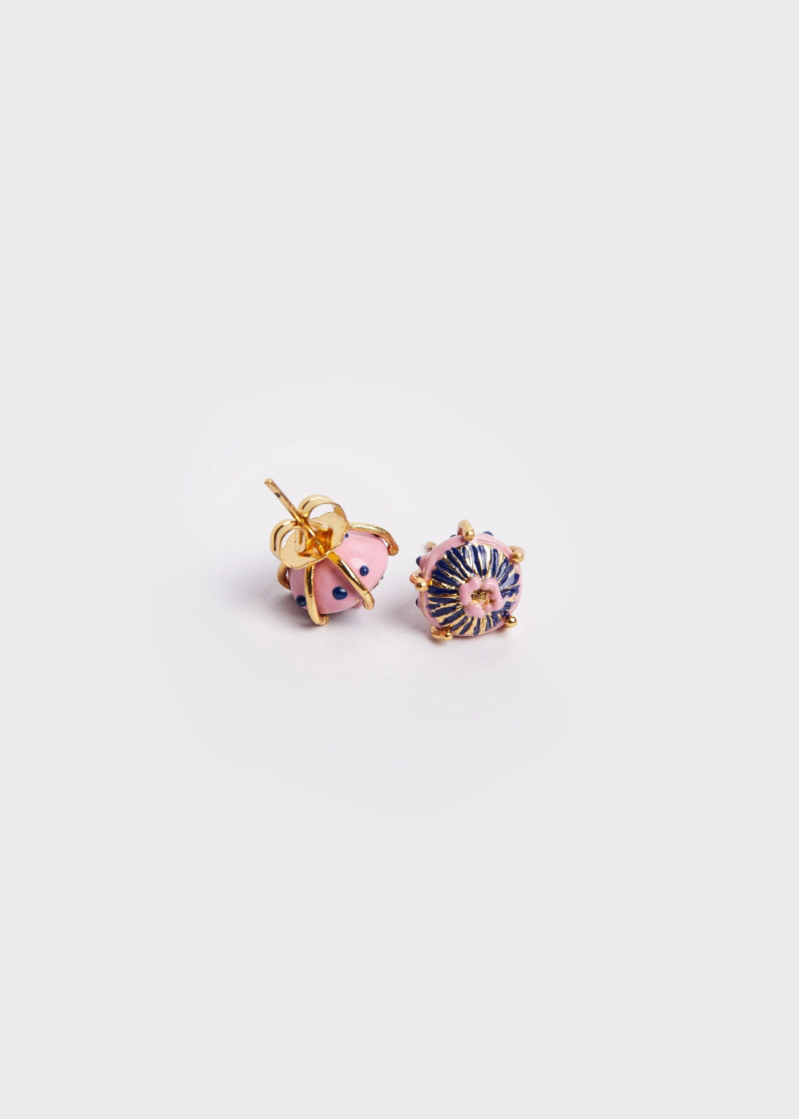 Aretes mini sombrerito azul rosa - imagen 1