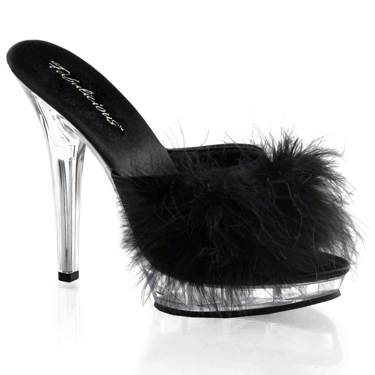 Sandalias Mules de Plumas Negras - imagen 1