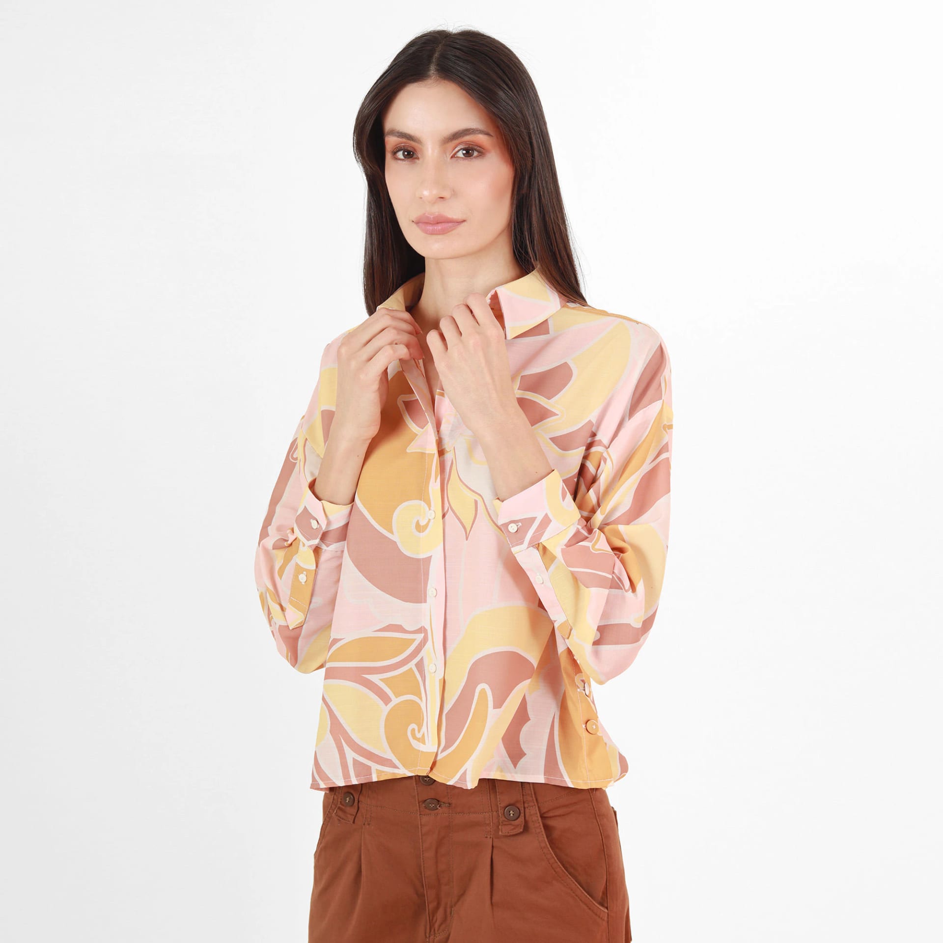 Camisa Cuello Camisero Manga Larga - imagen 1