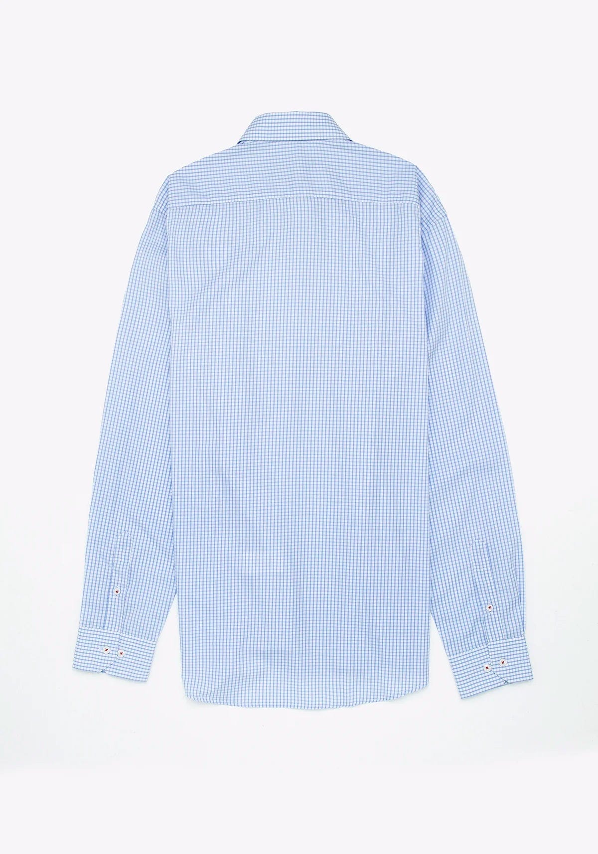Camisa Popelín Cuadro Ventana Algodón Azul Claro - imagen 4