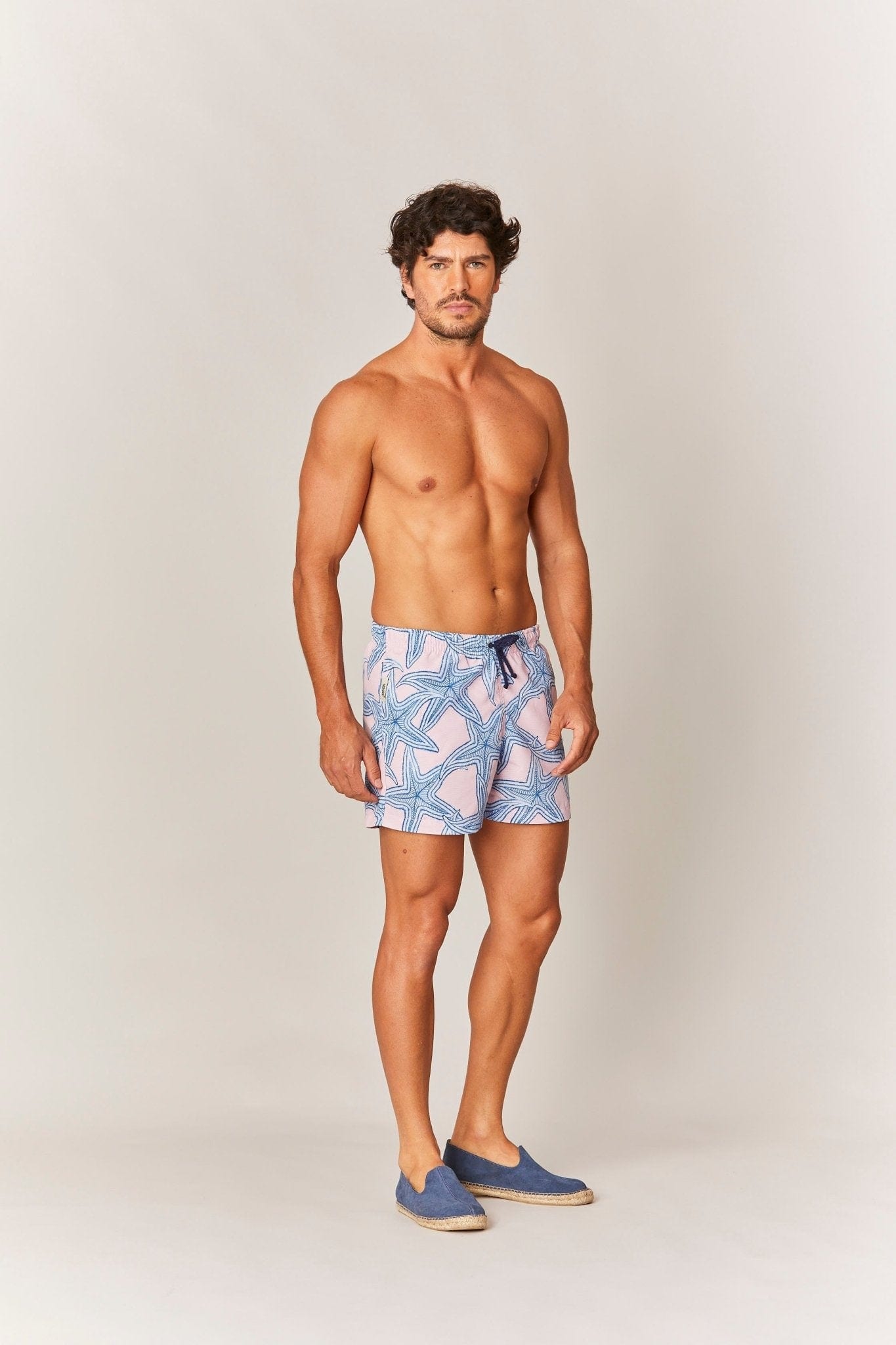 Men's pink star swim trunk - imagen 2