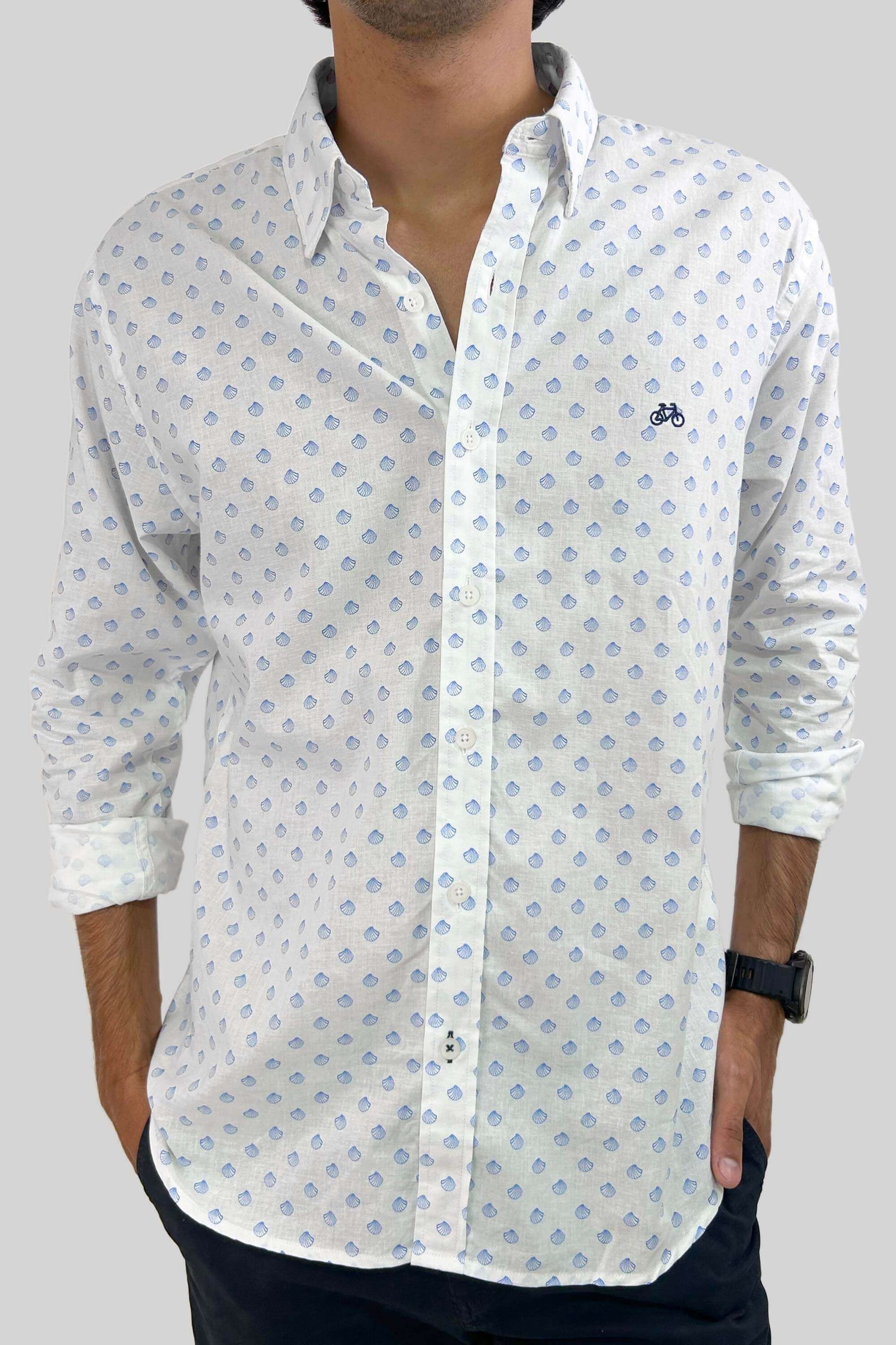 CAMISA LINO BLUE SHELLS - imagen 2