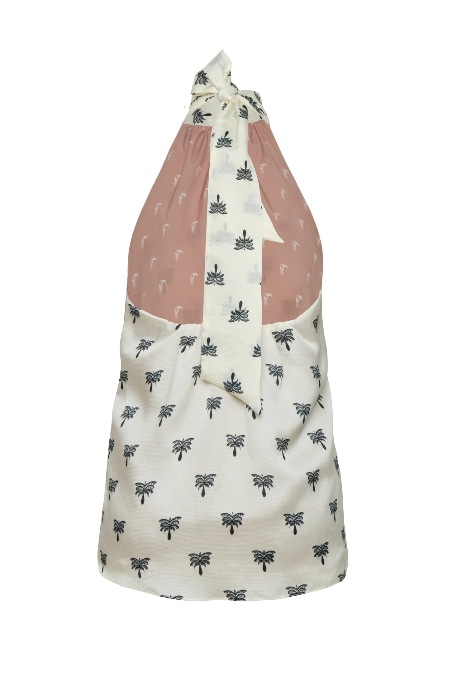 Magdalena Martellato Silk Blouse / Ivory - Black Polka Palms - imagen 3