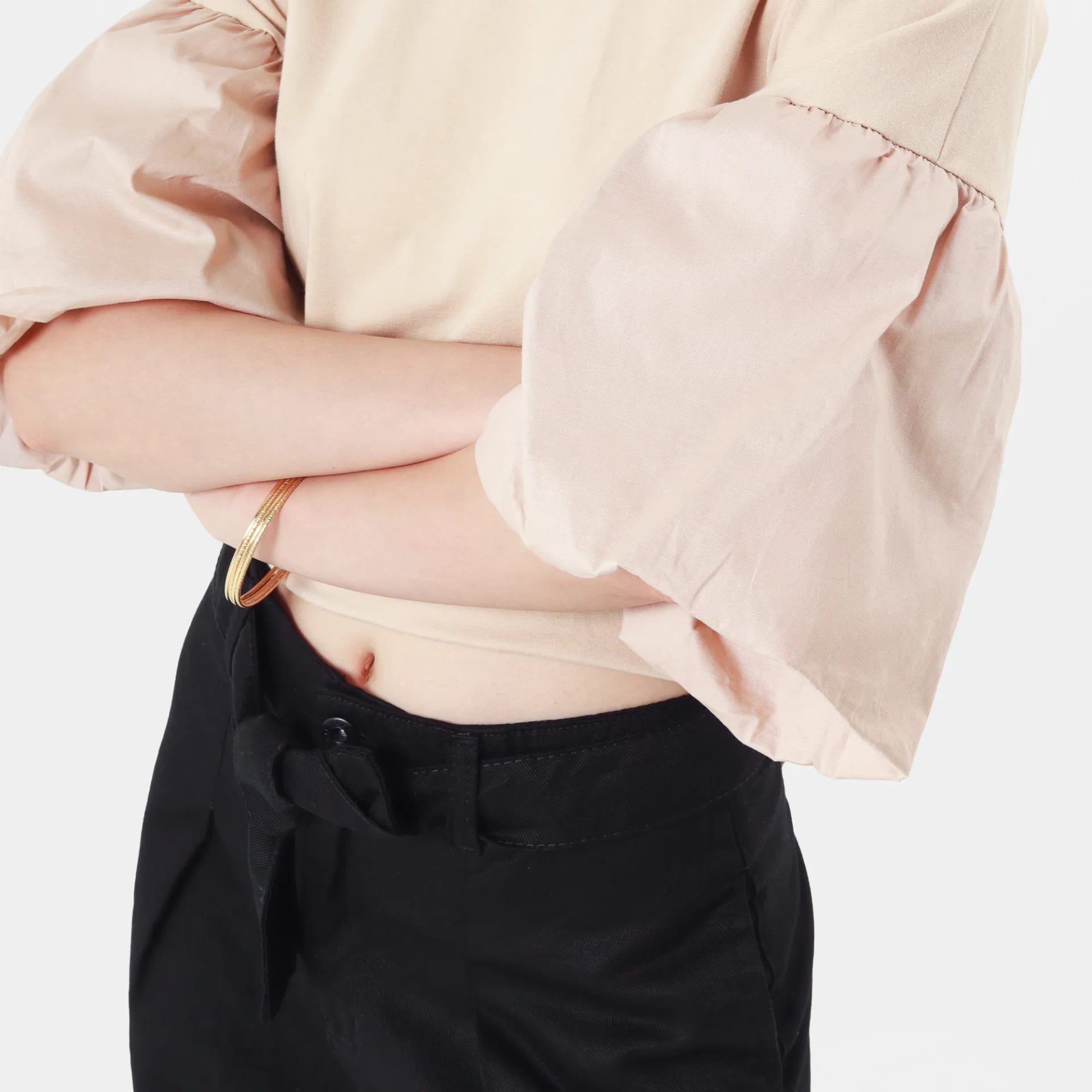Camiseta crop ancha cuello redondo manga 3/4 para anudar en cintura - imagen 11