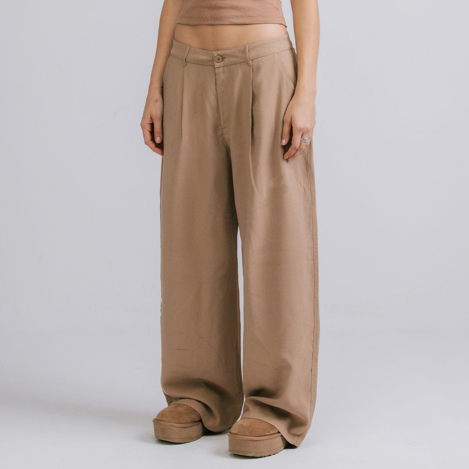 Wide Leg Trousers - Khaki - imagen 5