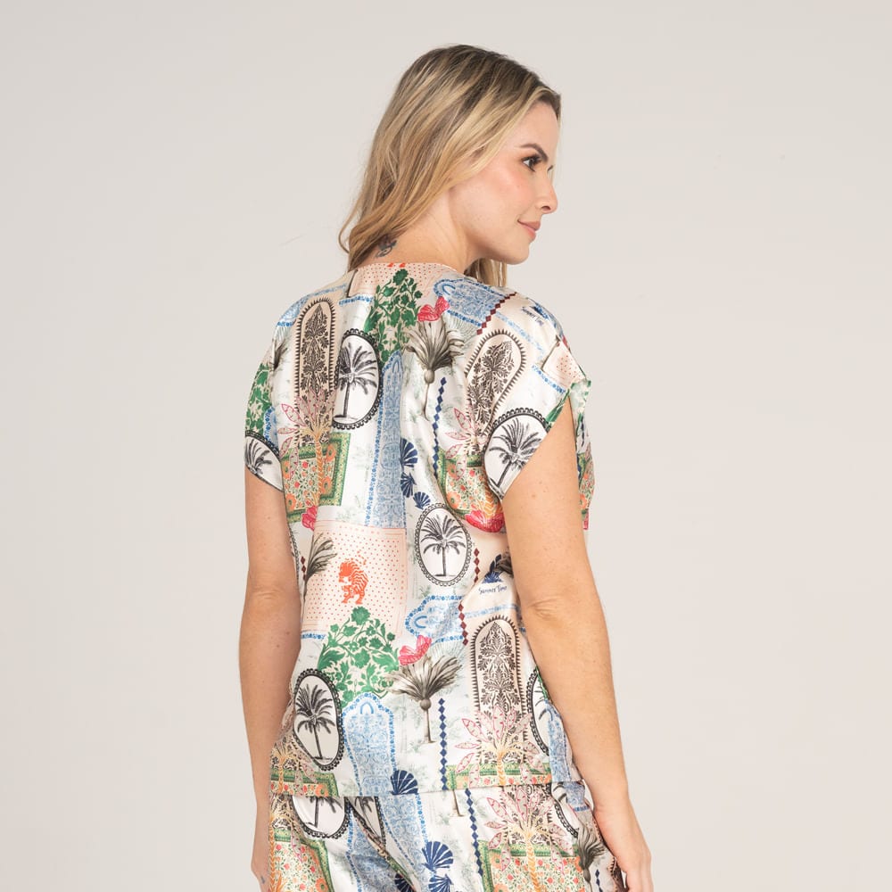 Camisa Satin con Estampado Lotto Blanco. - imagen 2
