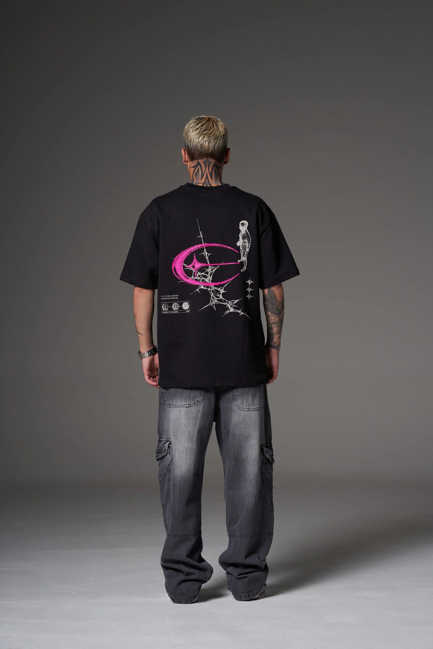 T shirt hyper human purple negra claro 300 gramos 14584 - imagen 5