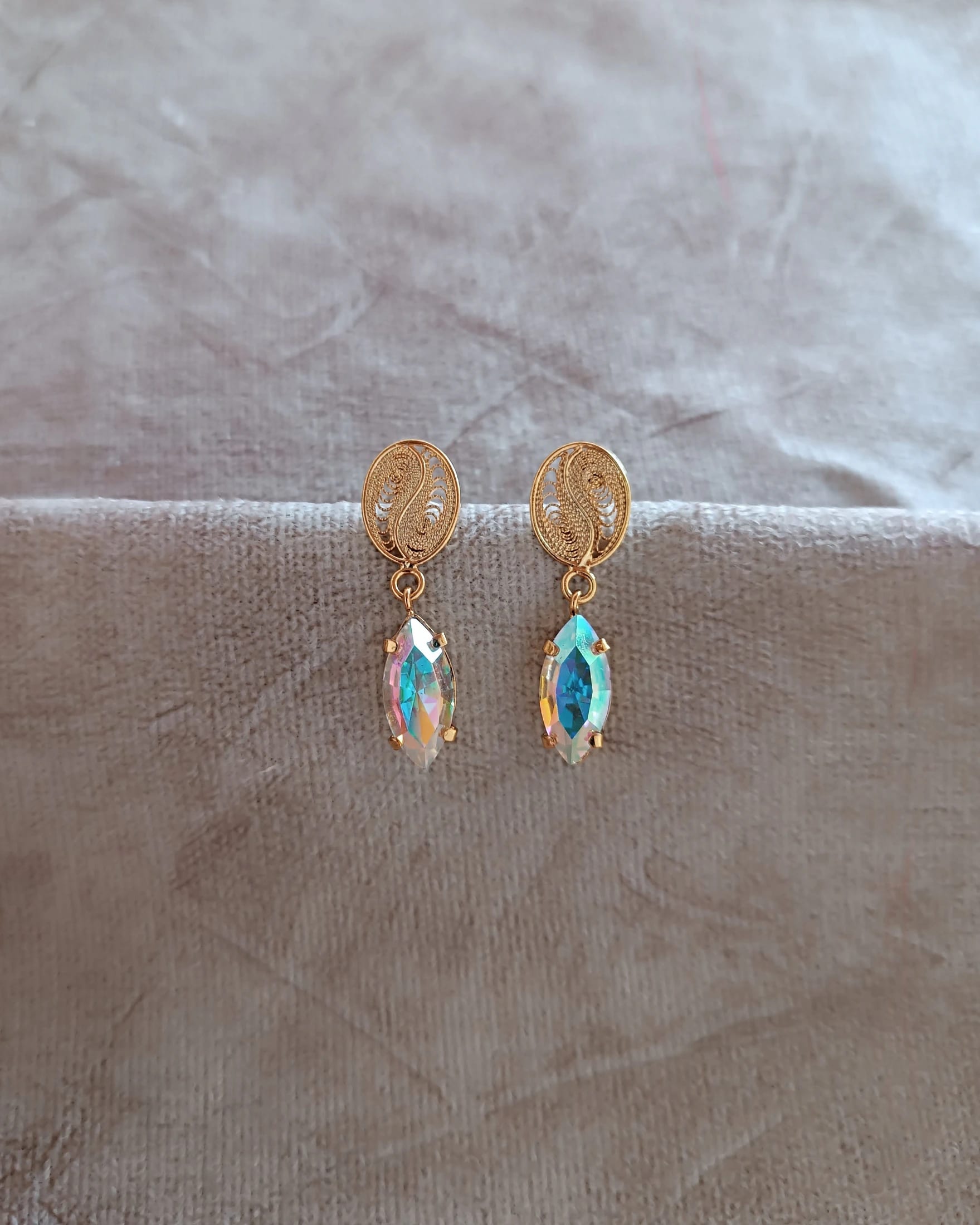 Aretes granito de café y cristal boreal - imagen 7