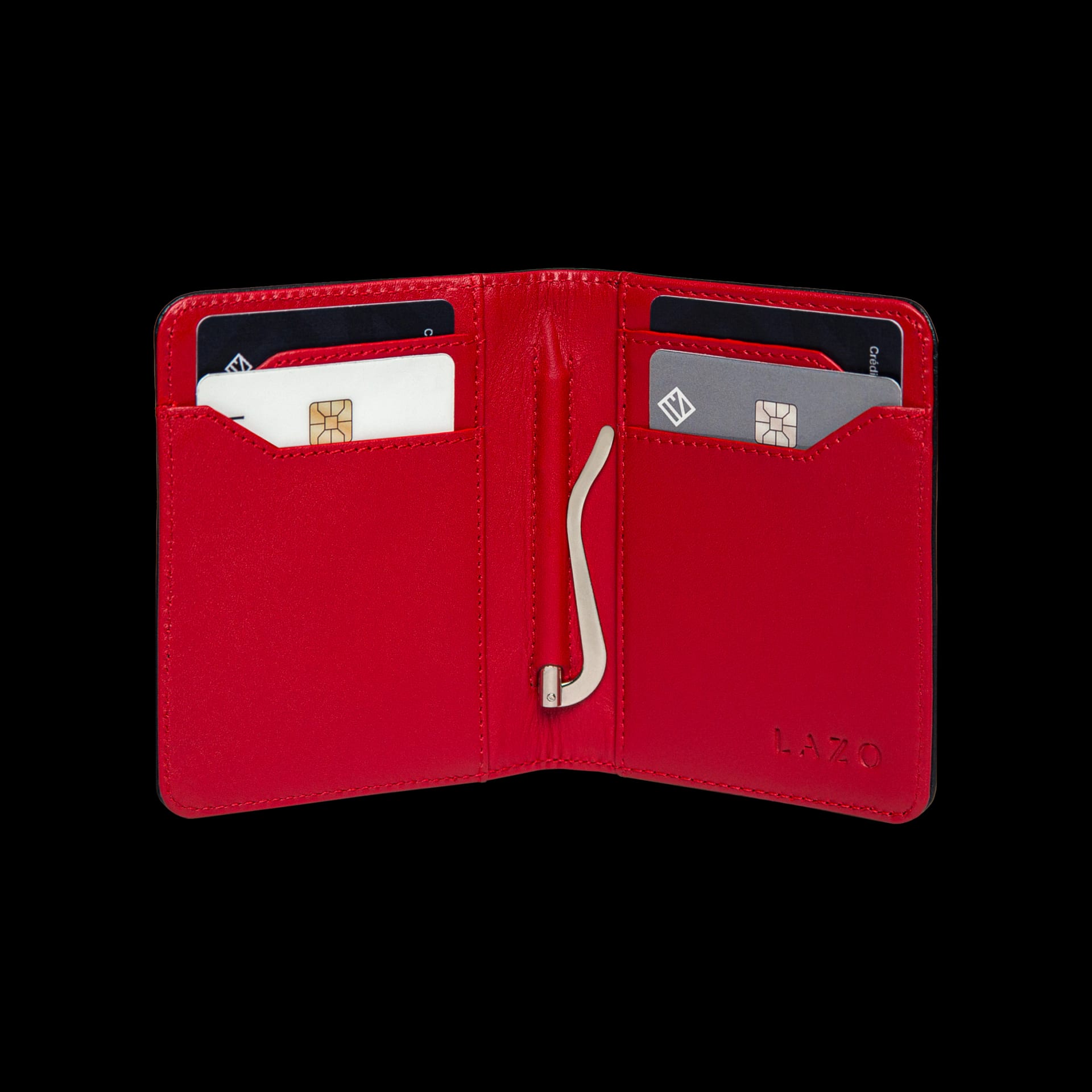 Billetera Compact con Clip (Negra-Roja) — Con Grabado de Iniciales - imagen 4