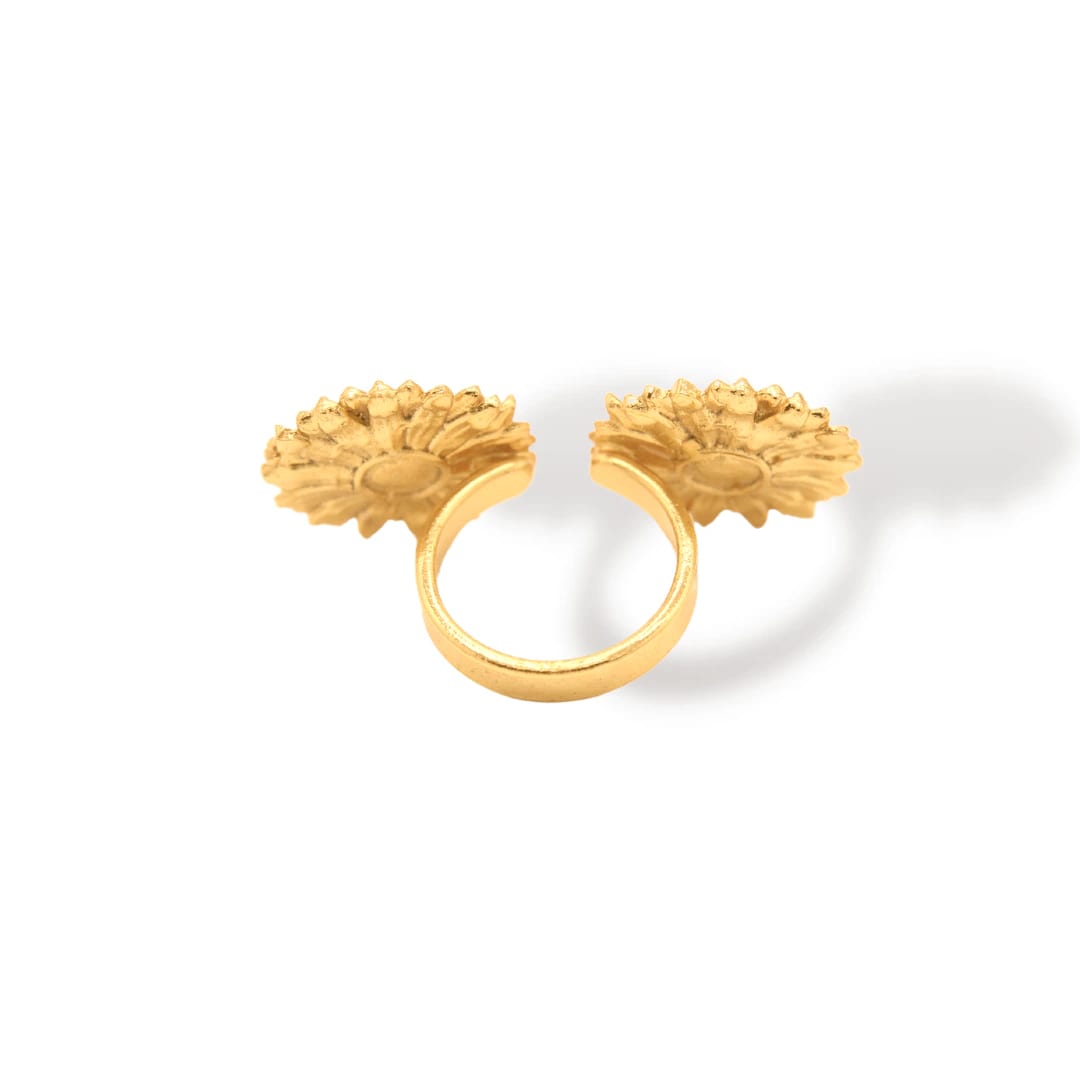 Anillo doble con flores de margarita grandes - imagen 2