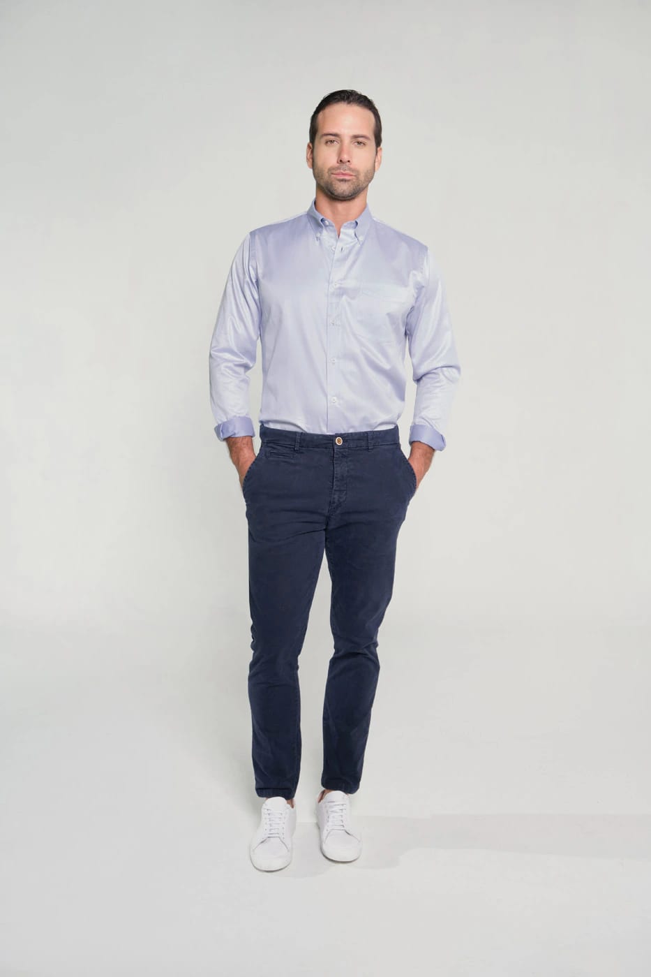 Camisa Classic Bd Algodón Lila Claro - imagen 2