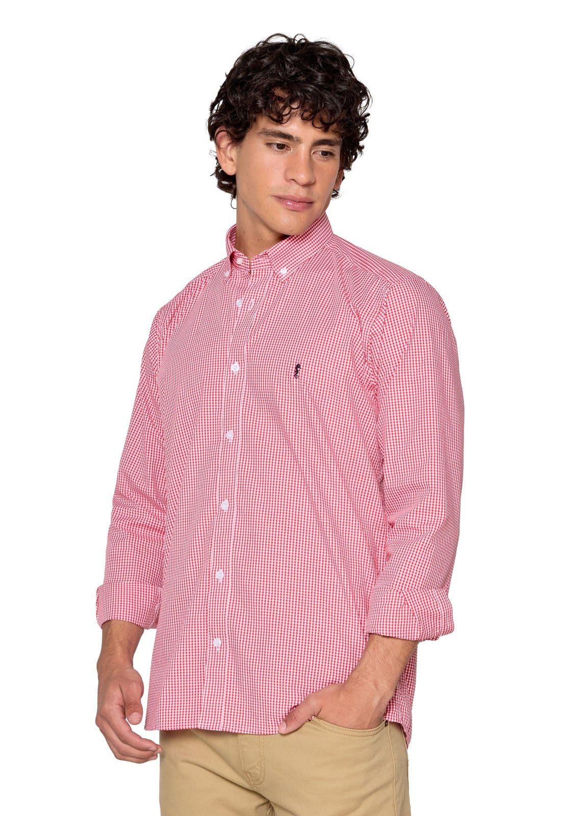 Camisa Manga Larga Cuadros Rojos - imagen 1