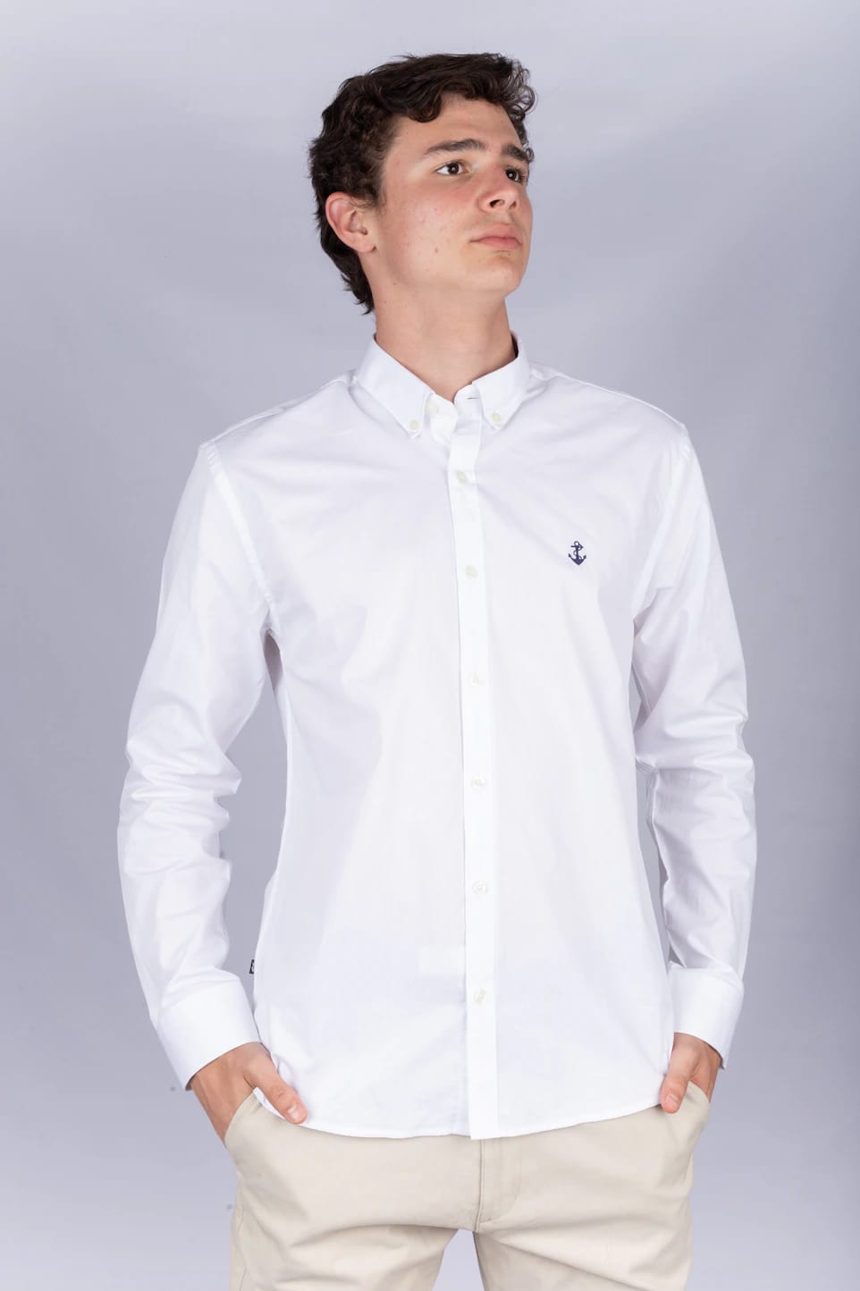 Camisa Blanca A Navy - imagen 3