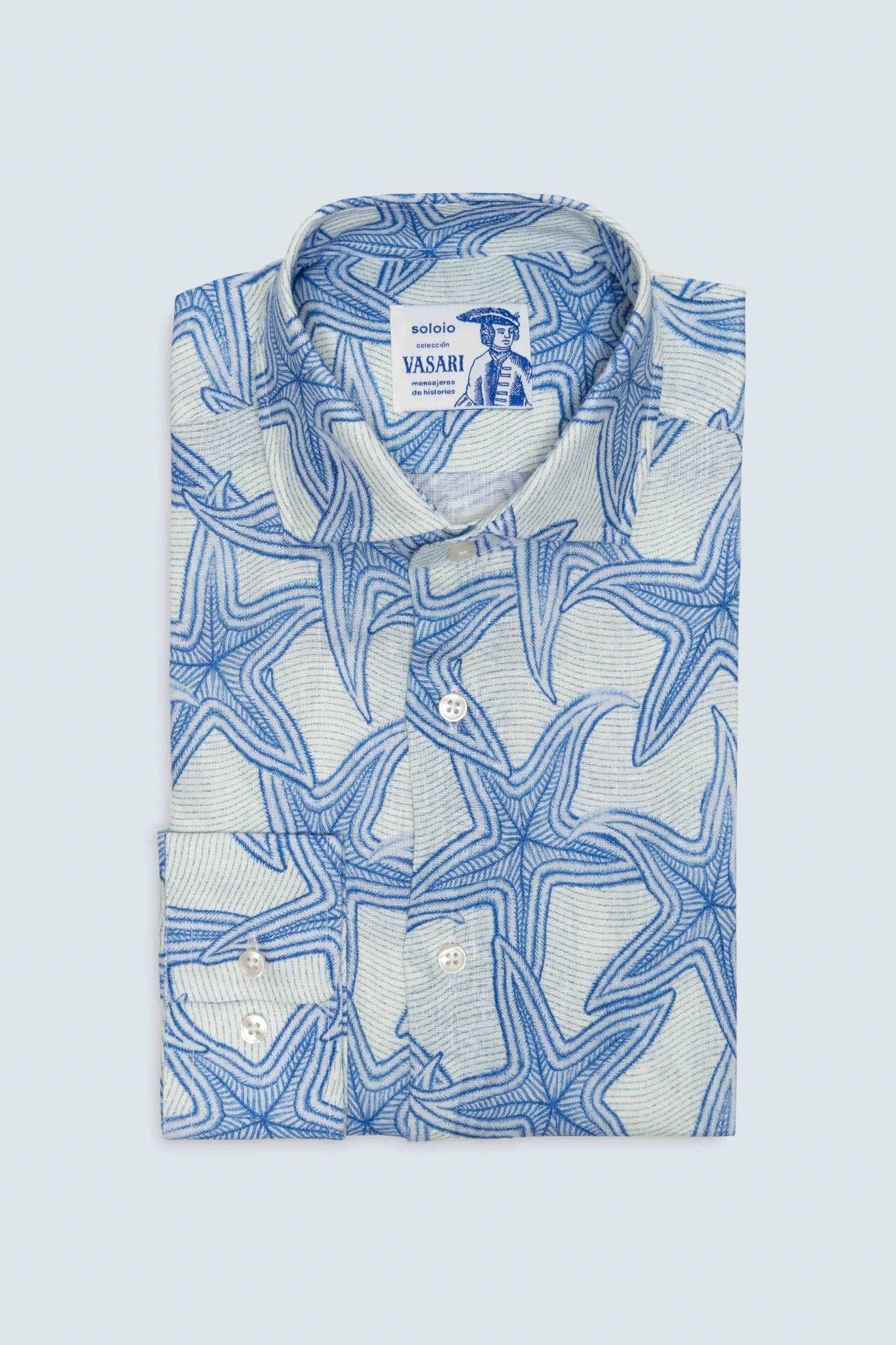 Men's linen shirt white stella - imagen 6