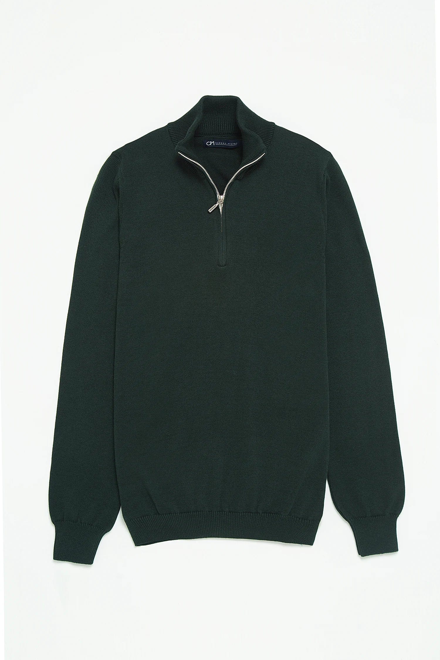 Saco Half Zip Algodón Verde Botella - imagen 1