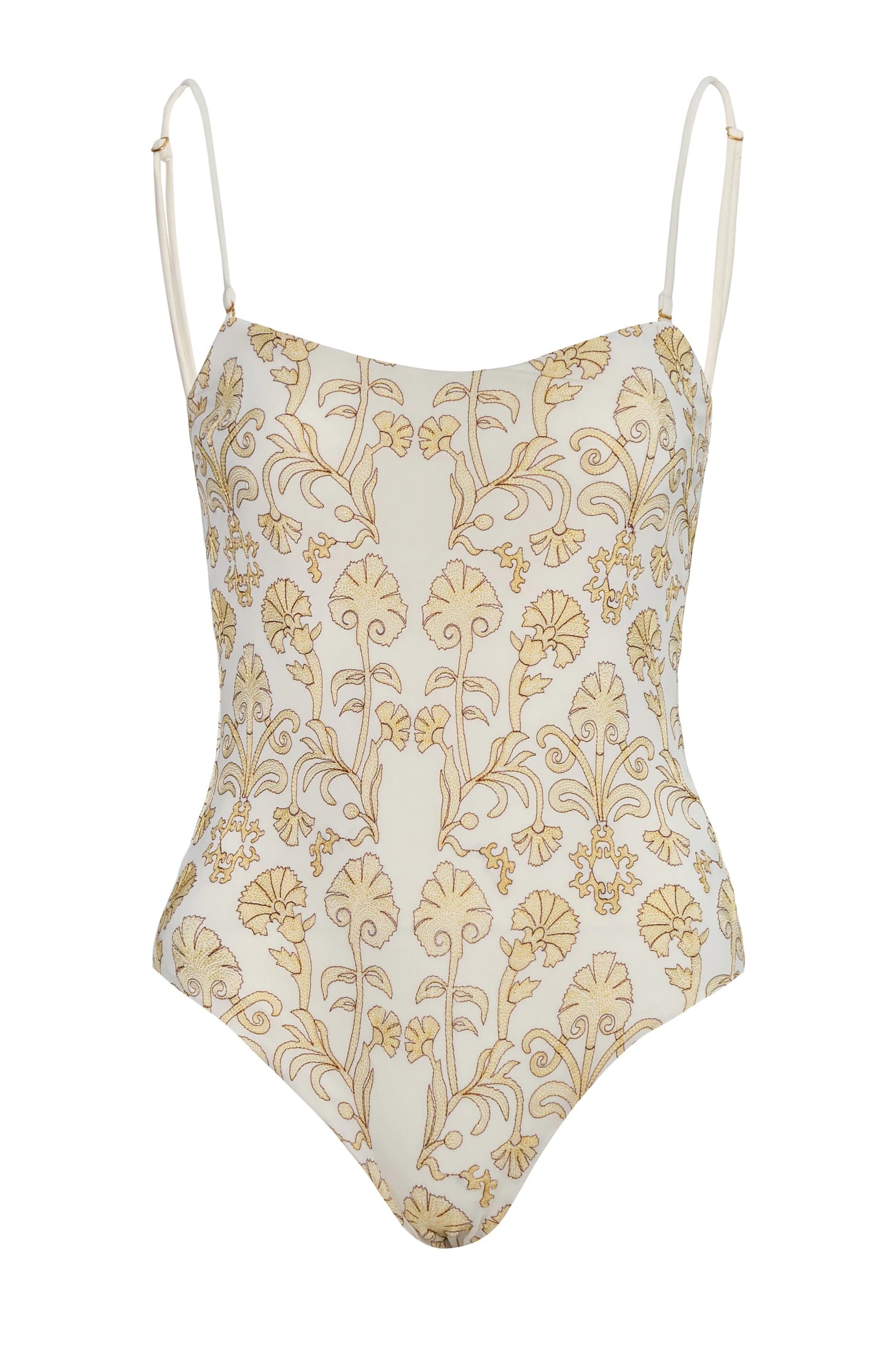 Esteros Embroidered One Piece / Yellow Flowers -Ivory - imagen 2