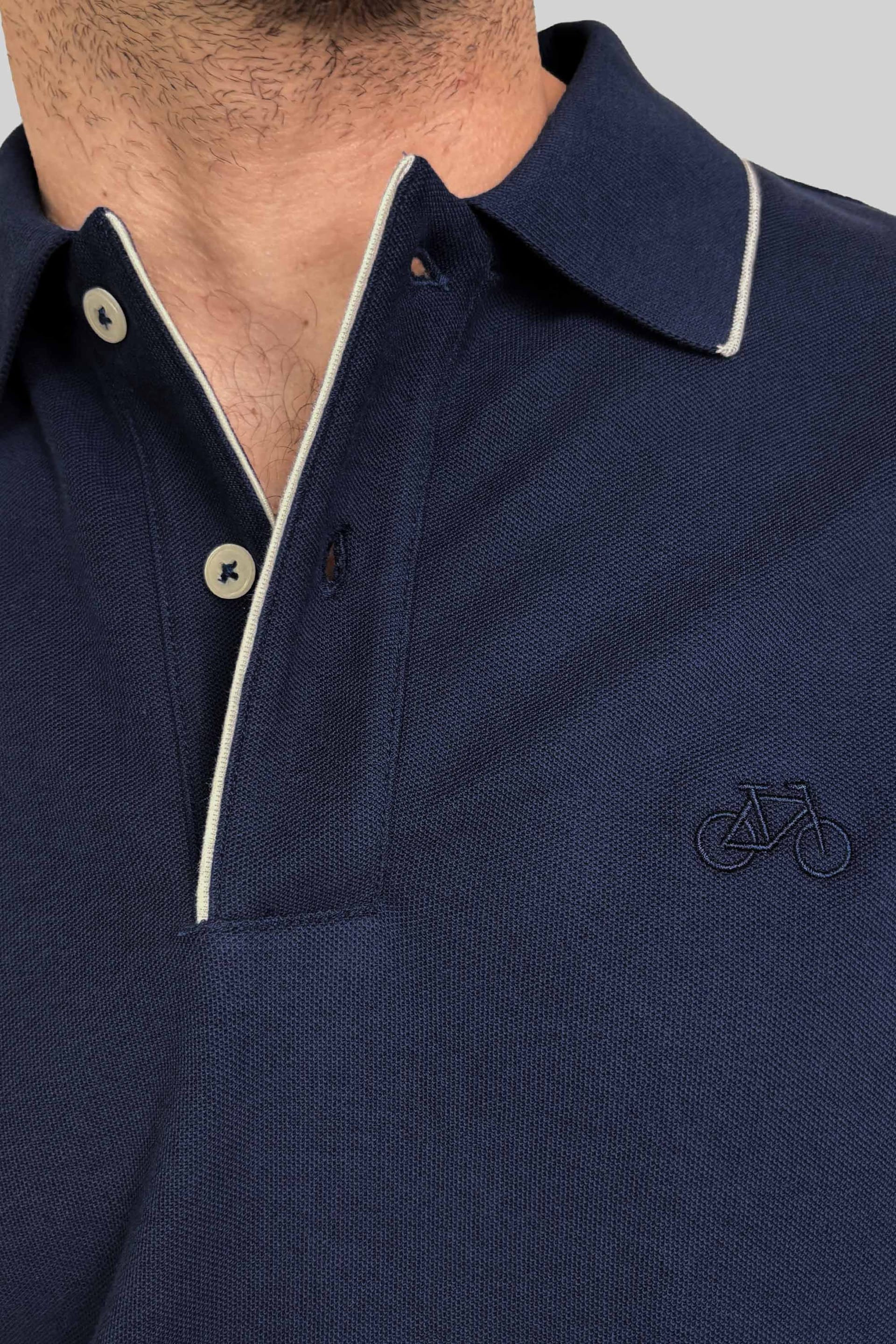 POLO RIB MANGA CORTA AZUL MARINO - imagen 2