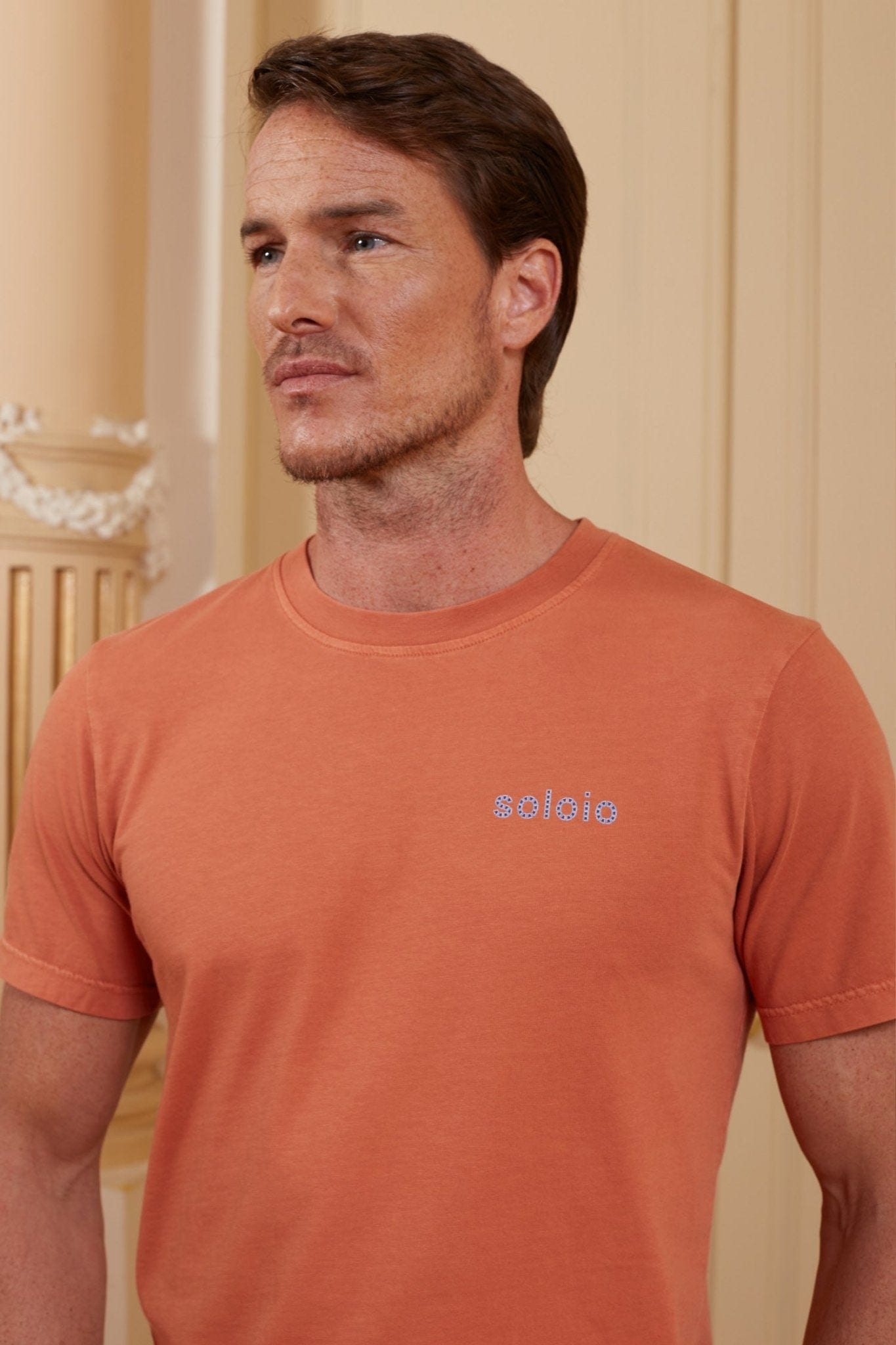Men's cotton t-shirt orange musas - imagen 4