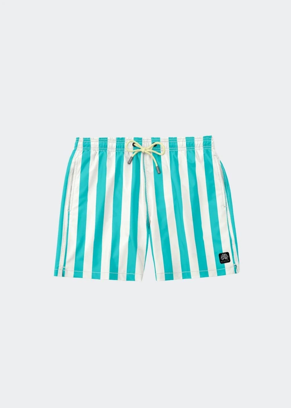 SHORT DE BAÑO LÍNEAS TURQUESA - imagen 1