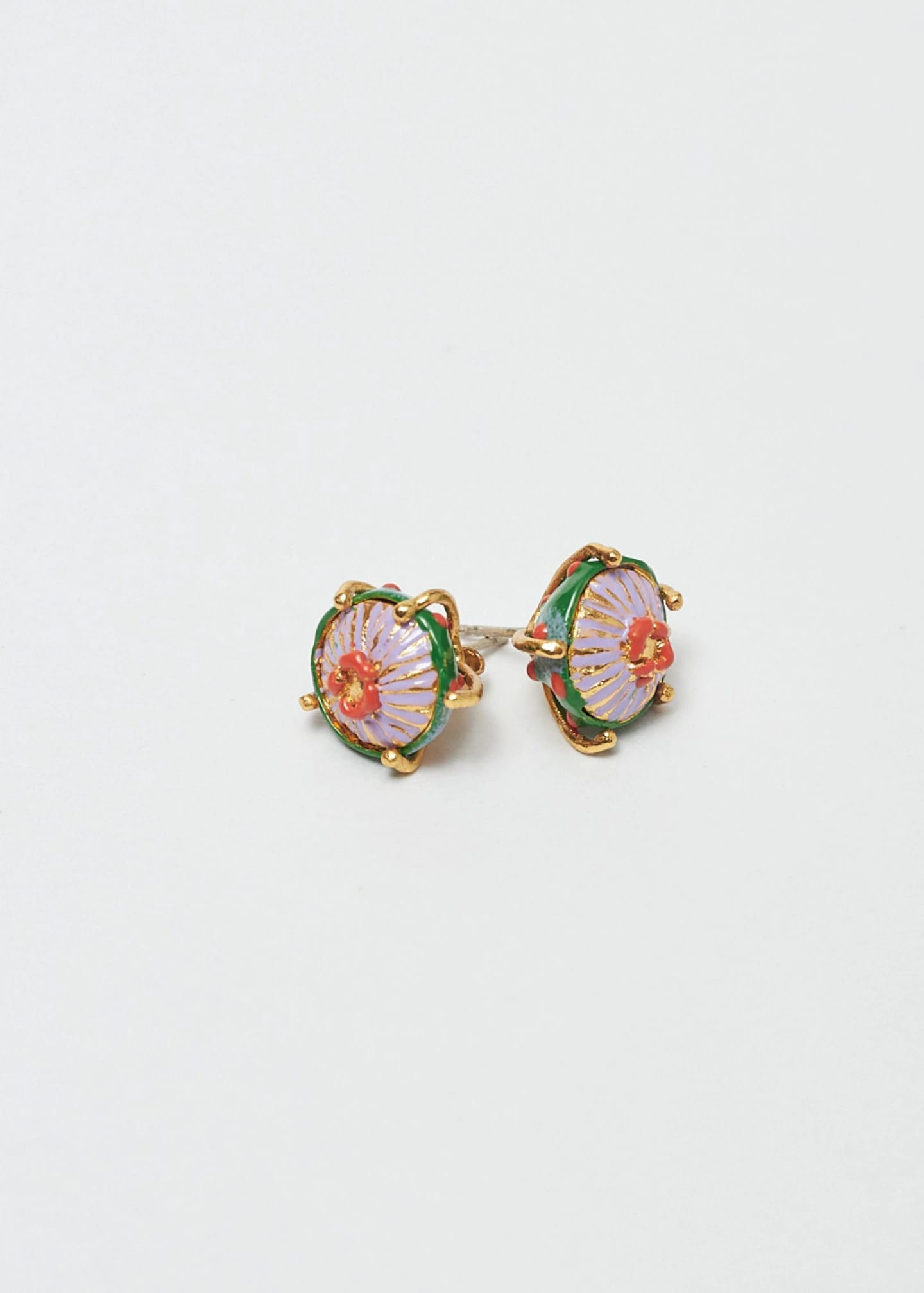 Aretes mini sombrerito verde lila - imagen 3