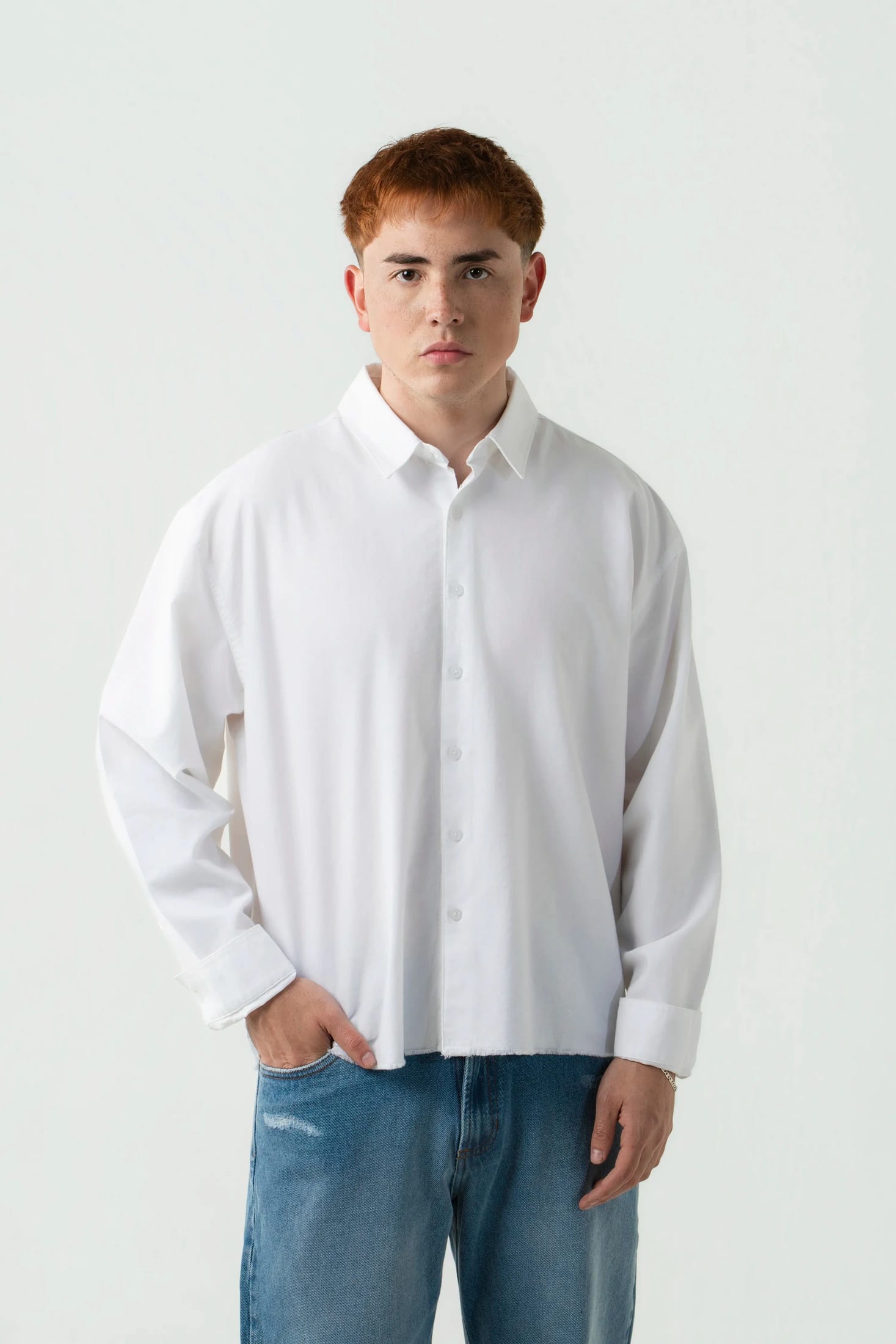 CAMISA MANGA LARGA COLOR BLANCO BLANCO - imagen 2