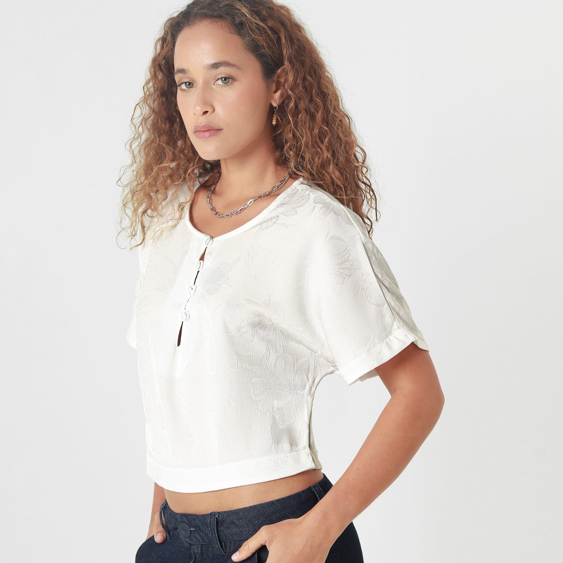 Blusa Cuello Redondo Manga Corta - imagen 2