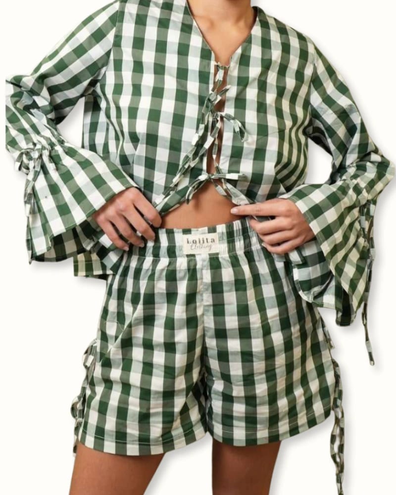 Shorts Cuadros - Verde Pino - imagen 1
