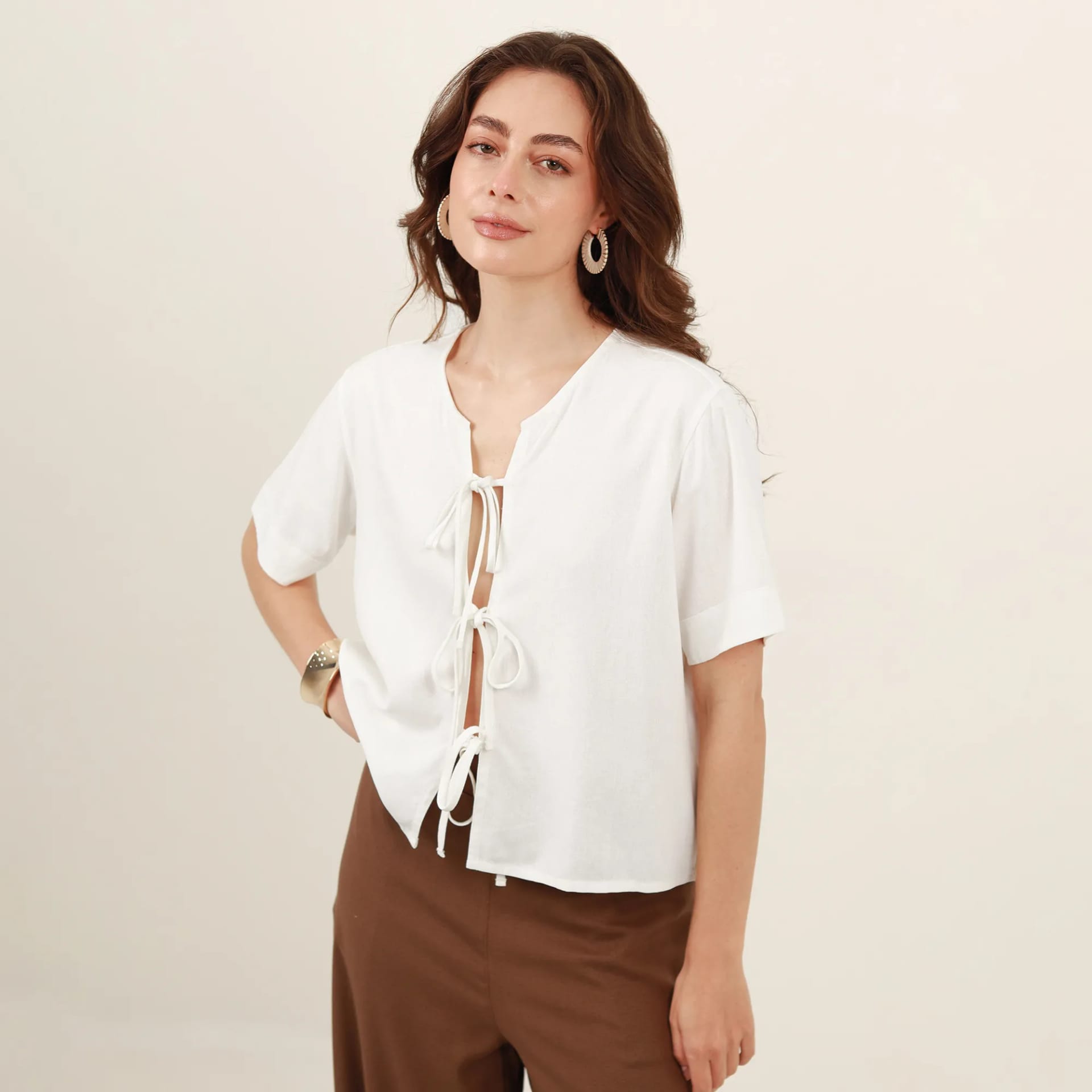 Blusa Escote Redondo  Manga Corta - imagen 4