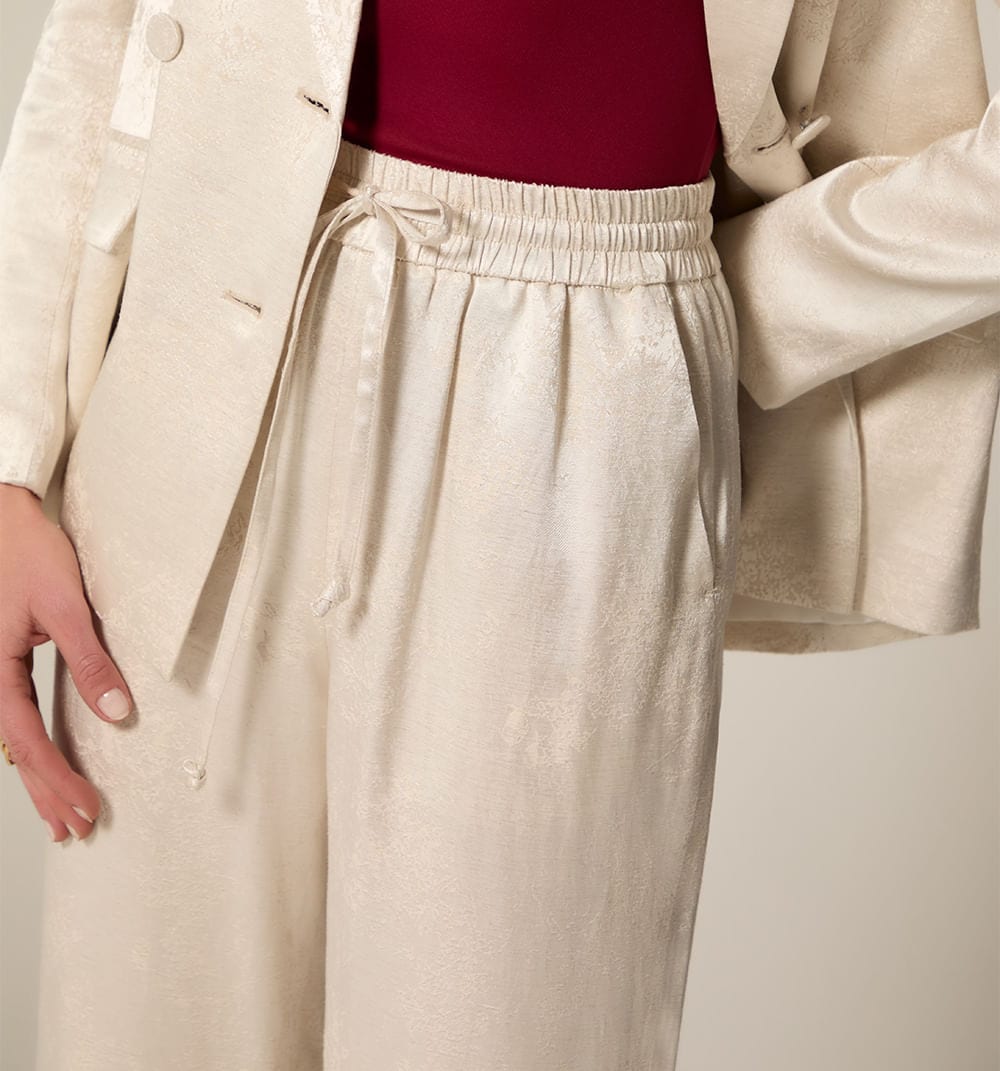 Pantalon recto efecto jacquard - imagen 2