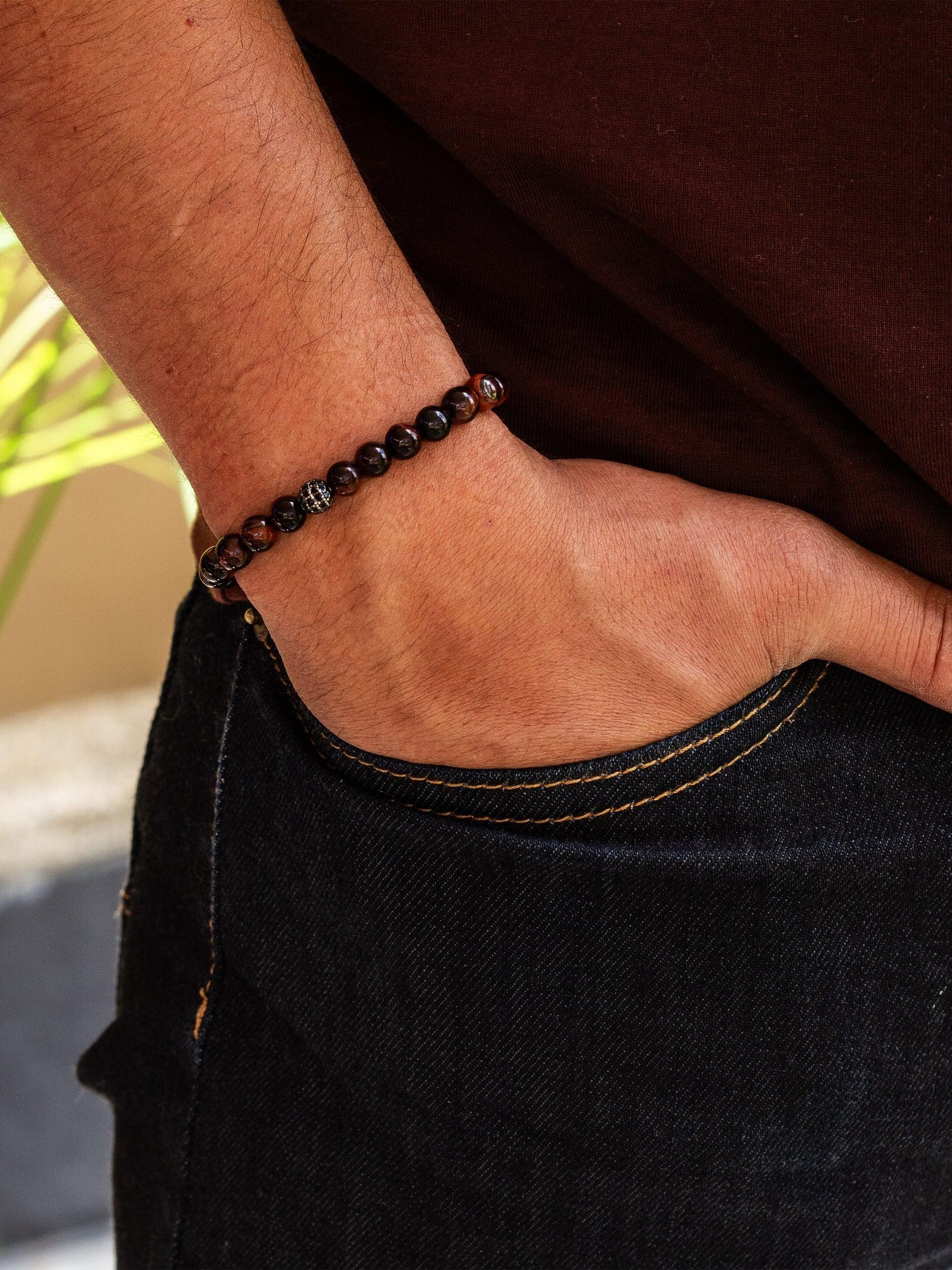 Brazalete Ojo de Tigre Rojo 6mm - imagen 4